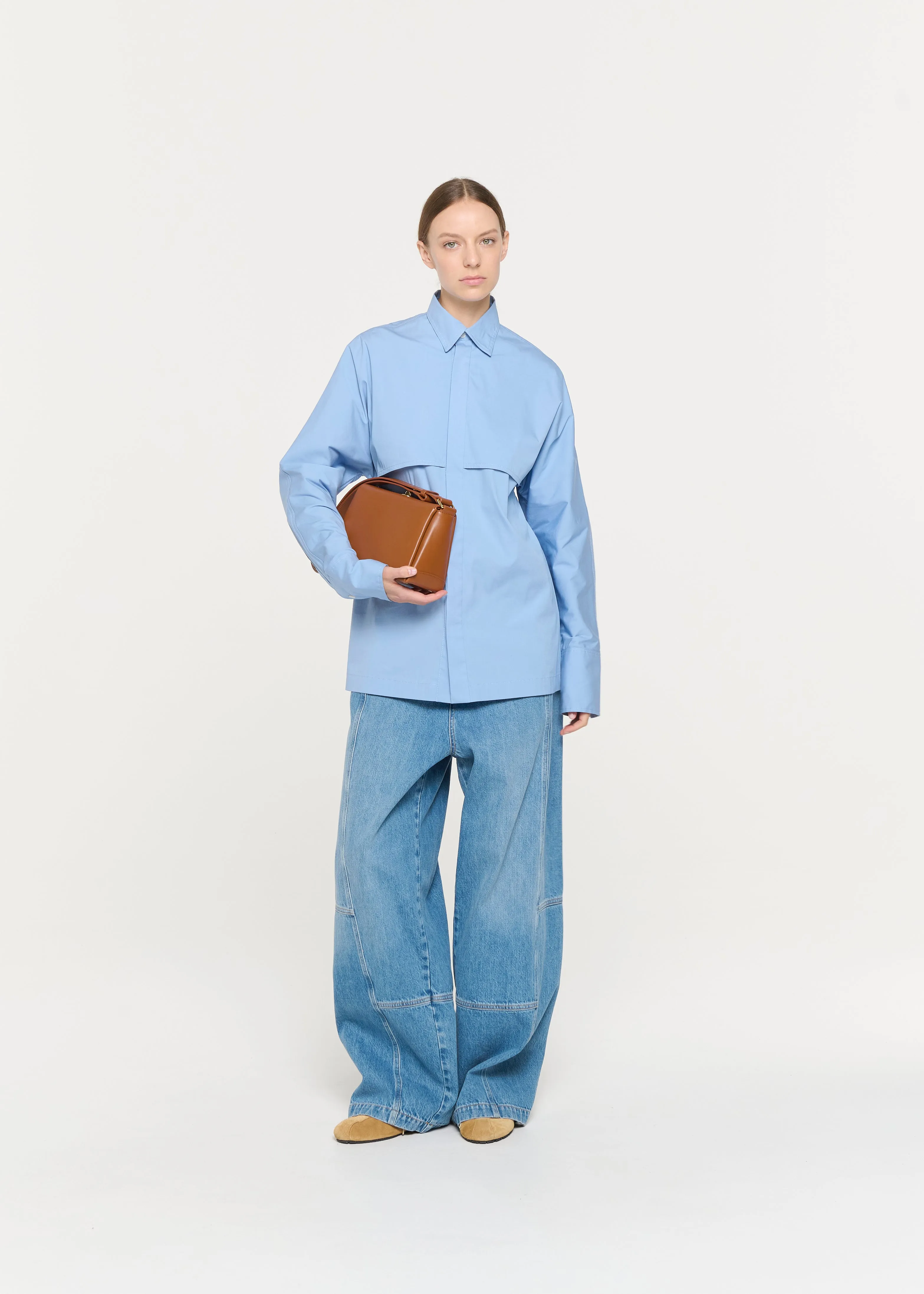 PLACID BLUE POPELINE STRETCH SHIRT sold by Plan C product image thumbnail 2