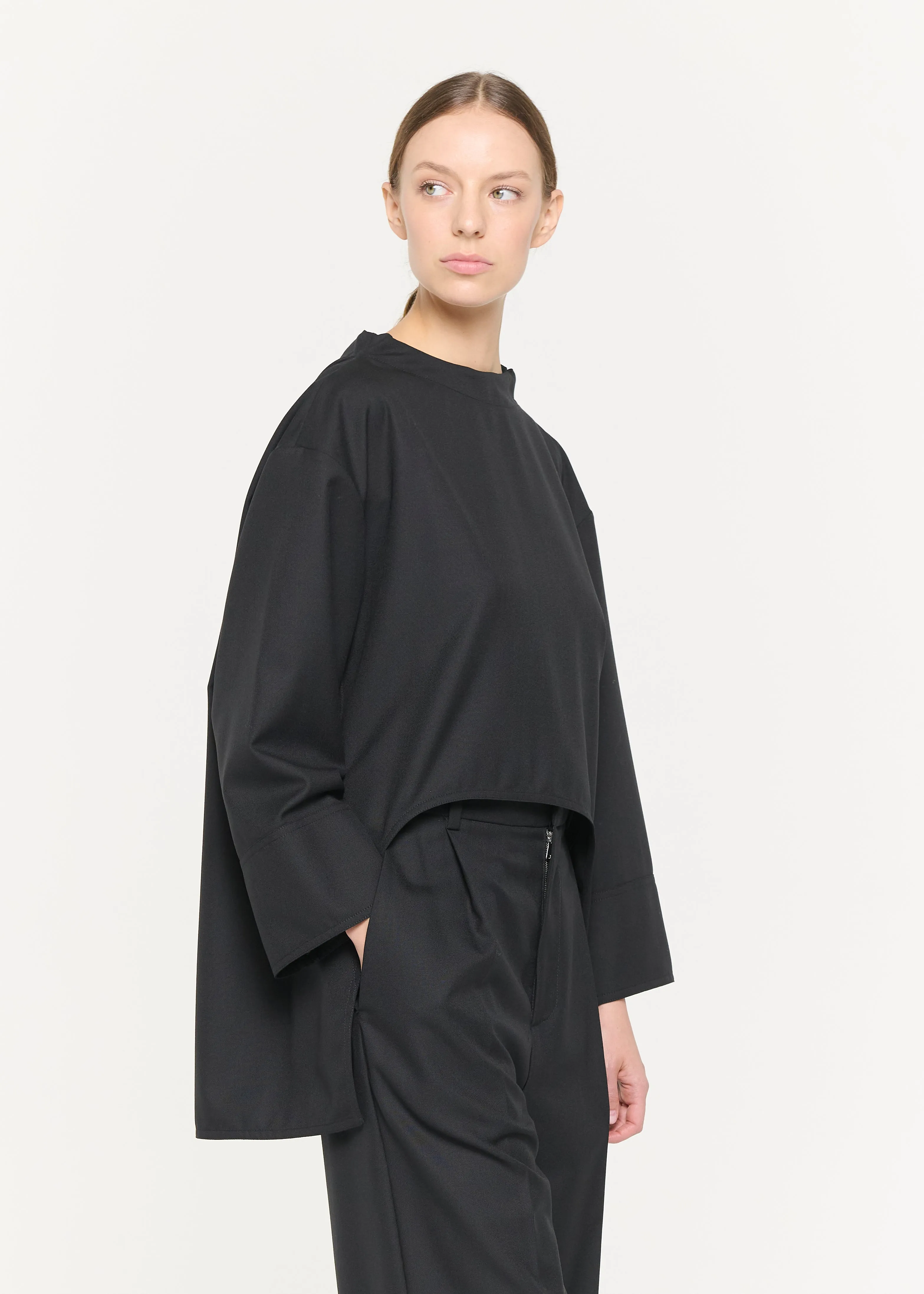 BLACK WOOL SHIRT sold by Plan C product image thumbnail 5