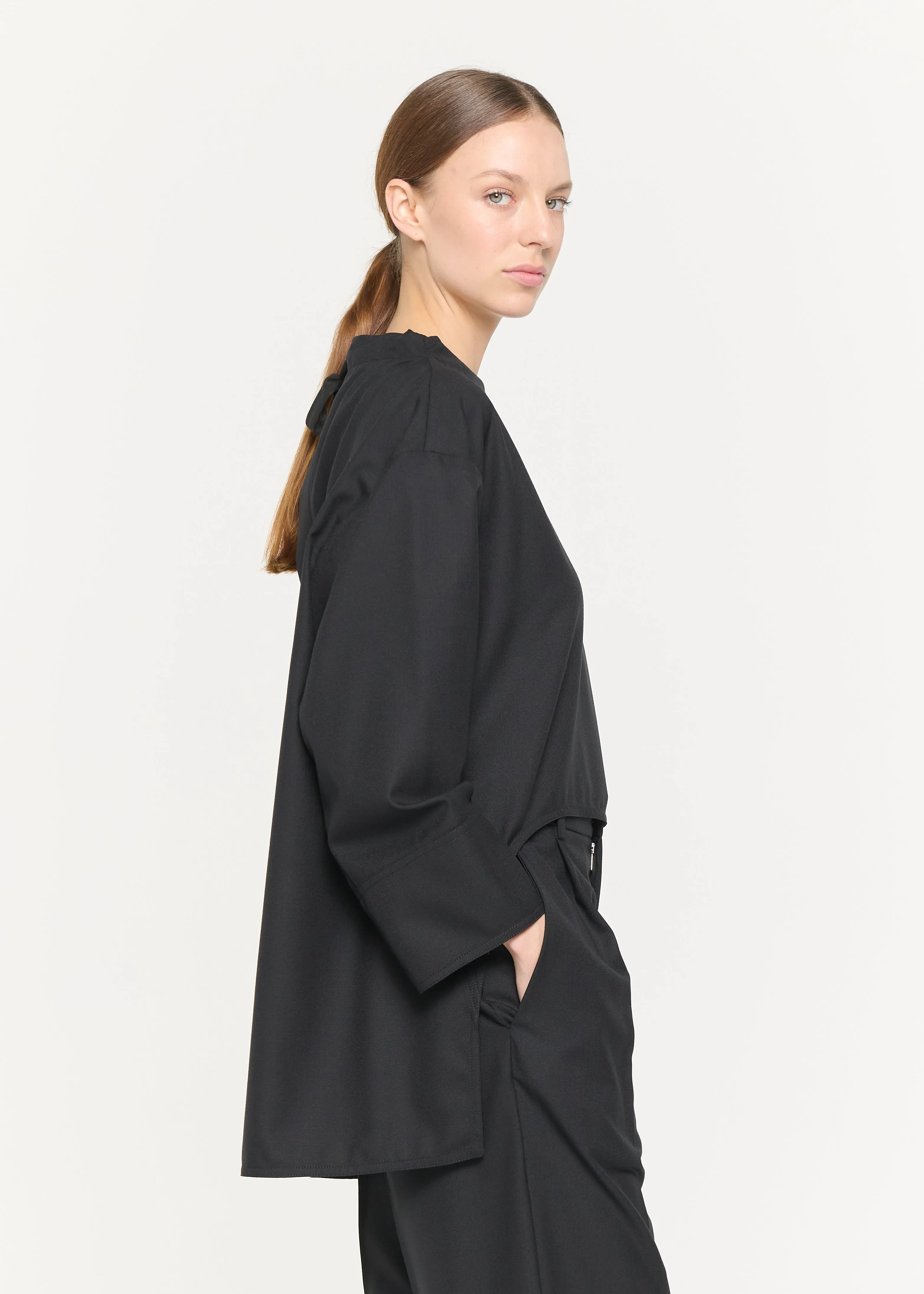 BLACK WOOL SHIRT sold by Plan C product image thumbnail 2