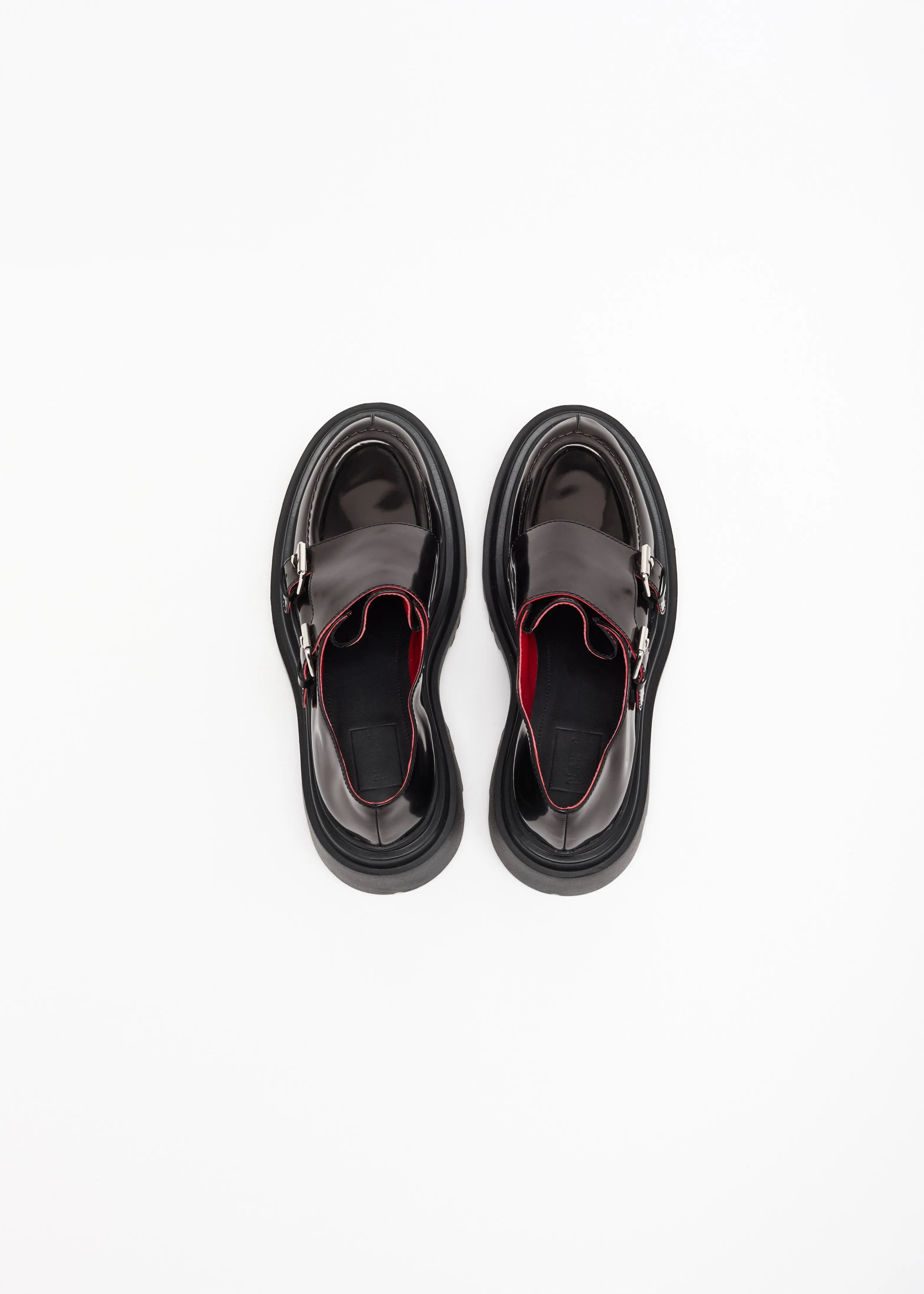 BLACK LEATHER LOAFERS WITH BUCKLES sold by Plan C product image thumbnail 4