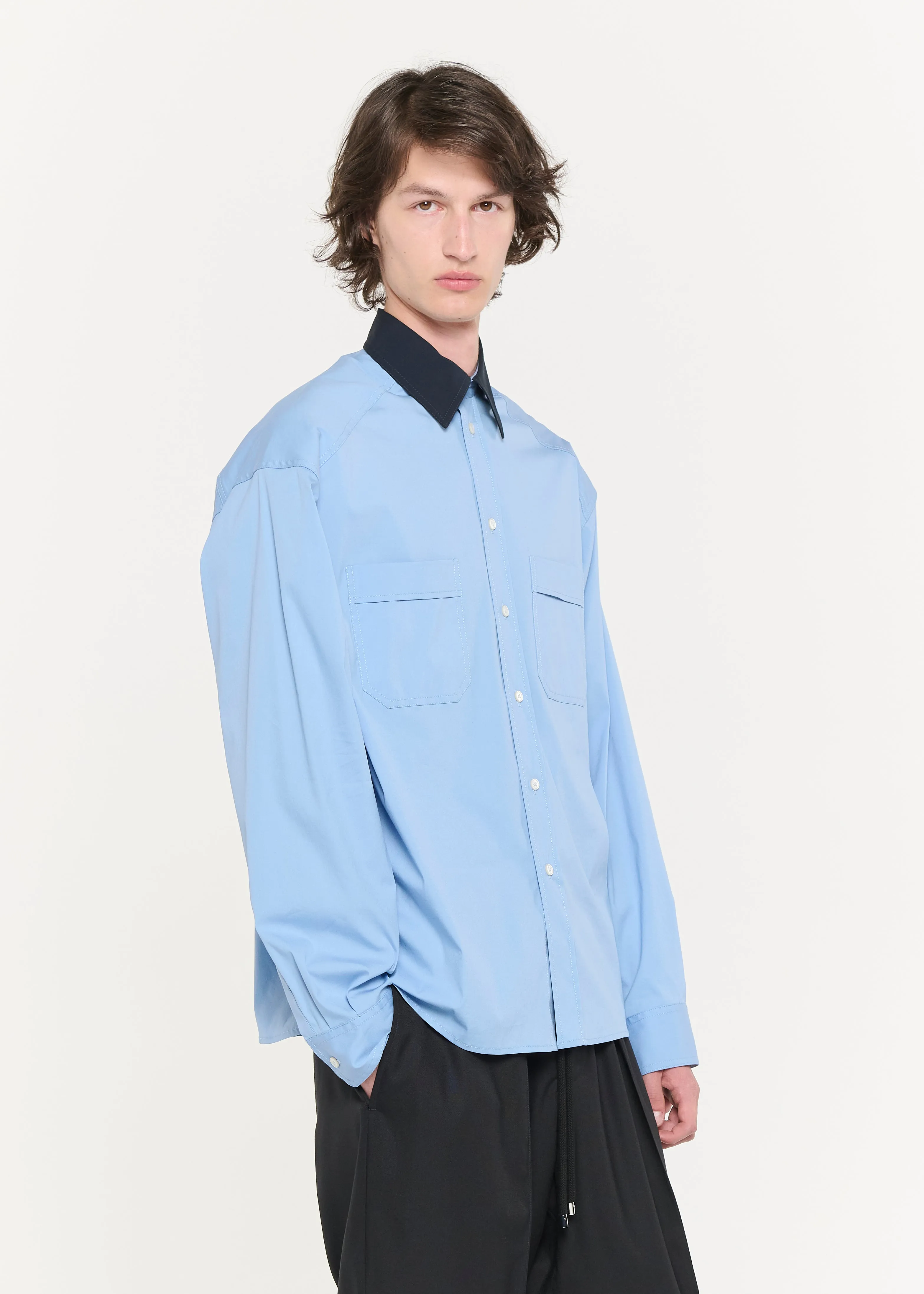 PLACID BLUE POPELINE SHIRT sold by Plan C product image thumbnail 4