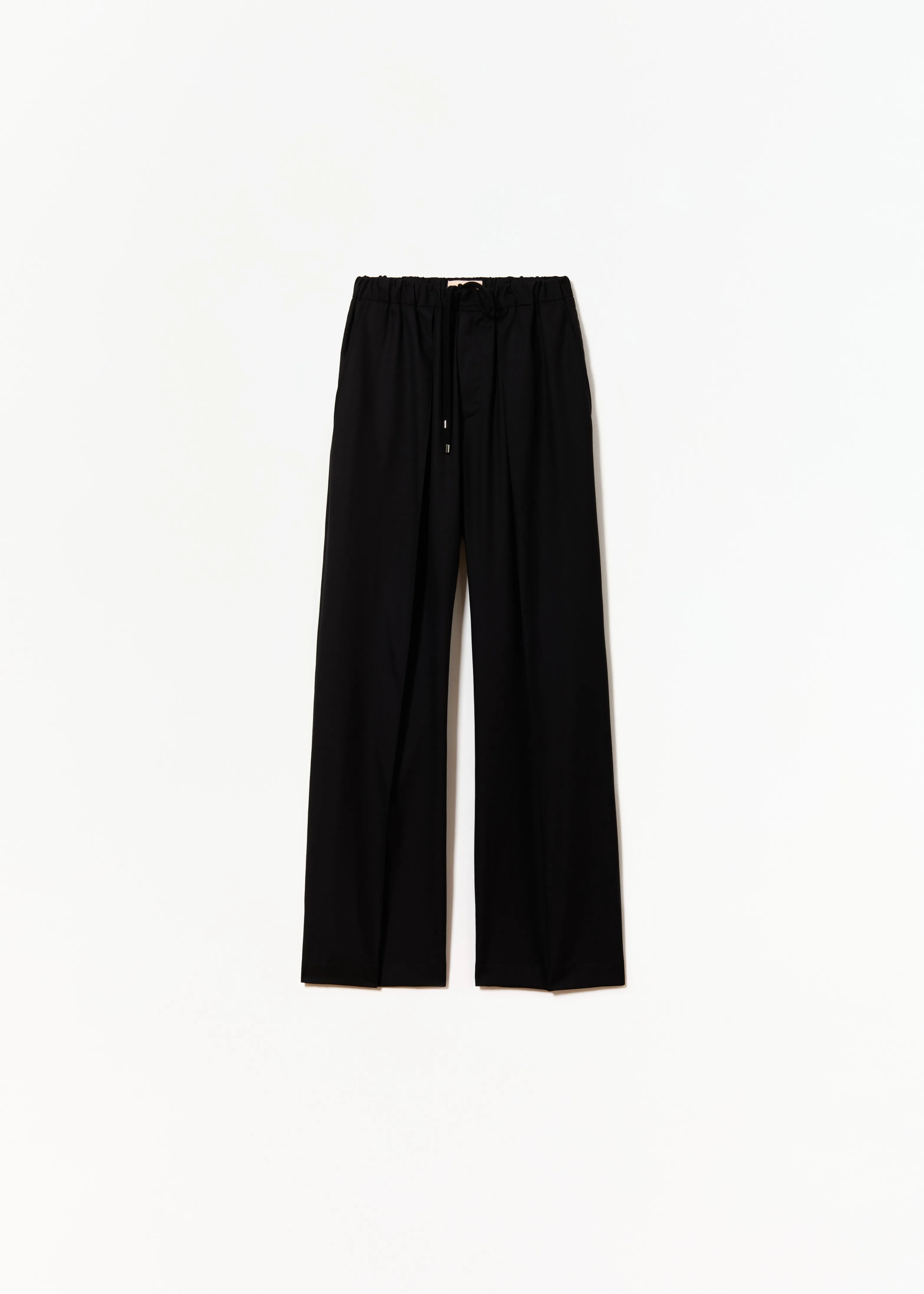 BLACK WOOL PANTS WITH COULISSE sold by Plan C