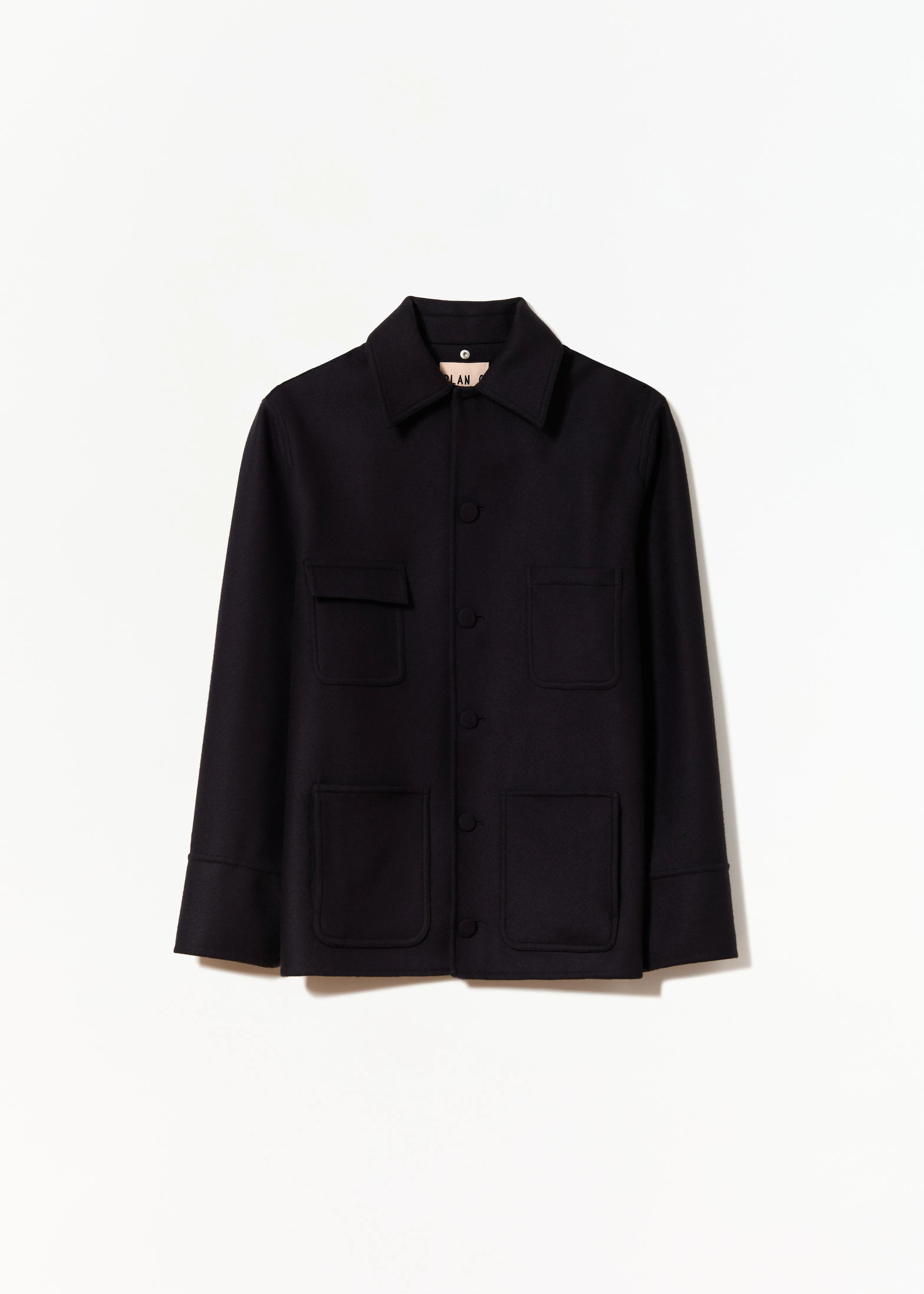 BLUE BLACK WOOL HOODED JACKET sold by Plan C product image thumbnail 2