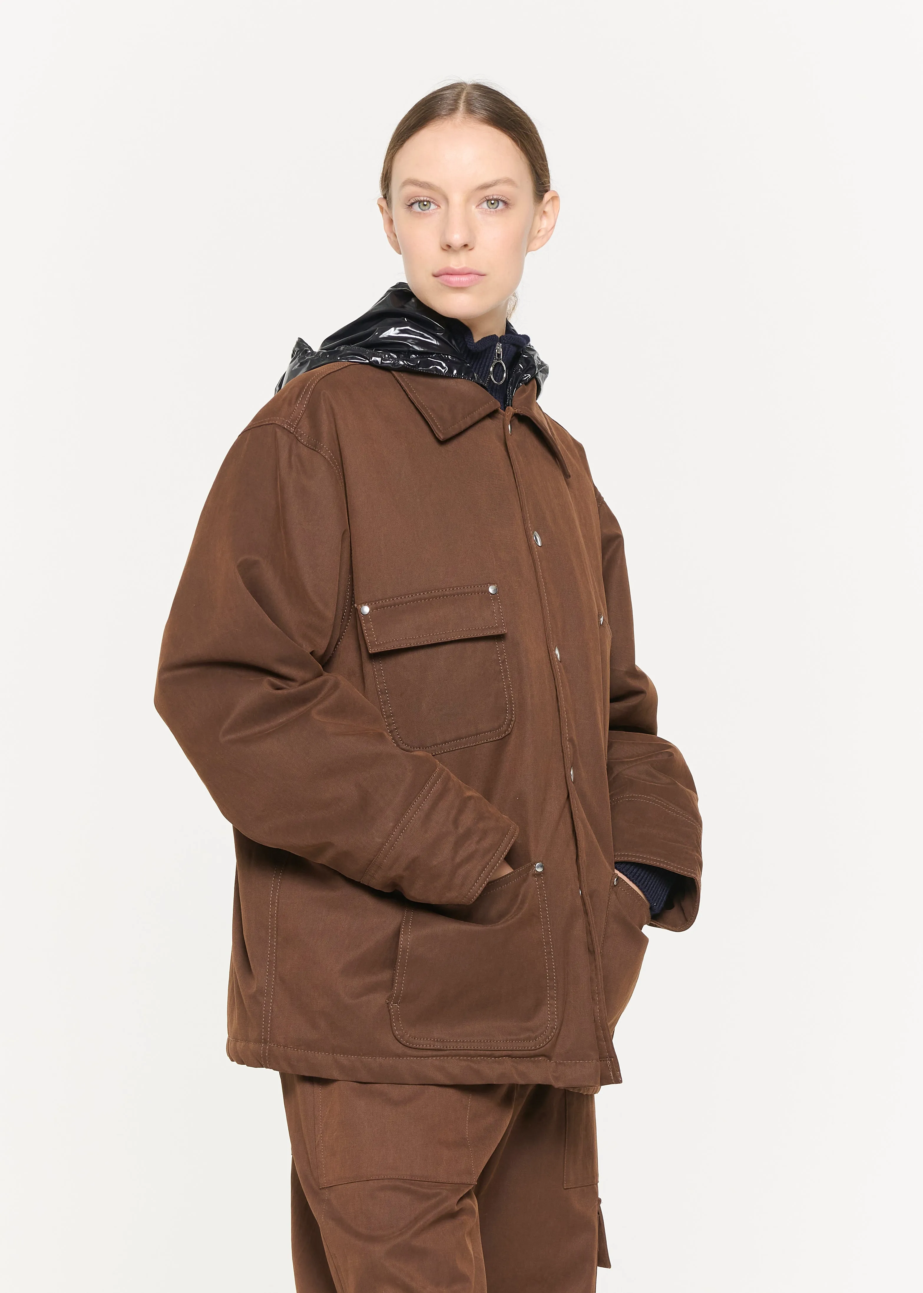 COFFEE CARGO HOODED JACKET sold by Plan C product image thumbnail 5