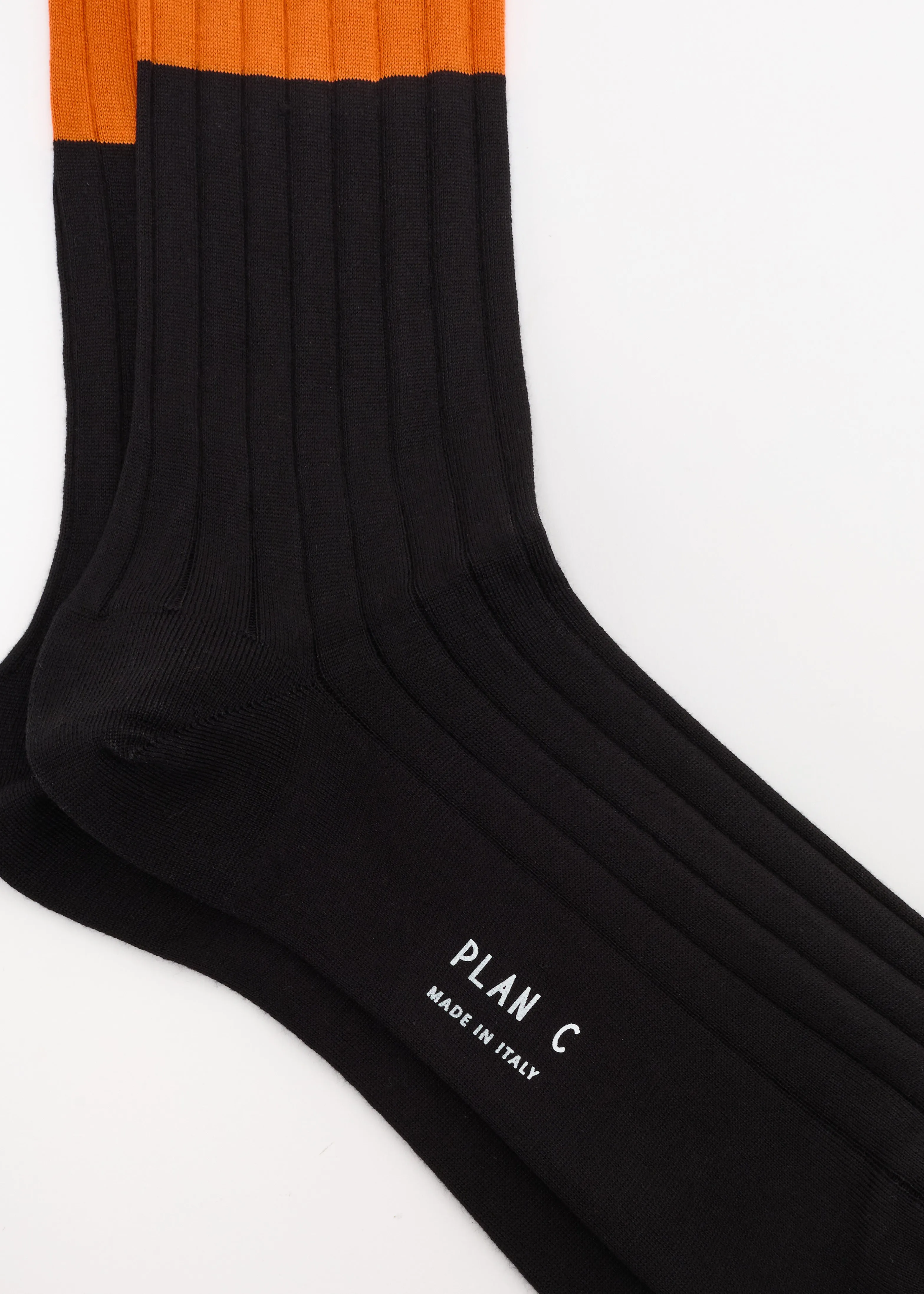 COLOR BLOCK SOCKS BLACK AND ORANGE sold by Plan C product image thumbnail 2