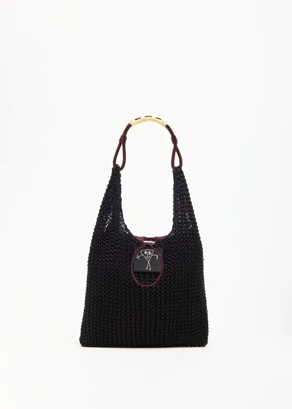 BLACK LINEN MESH BAG made by Plan C