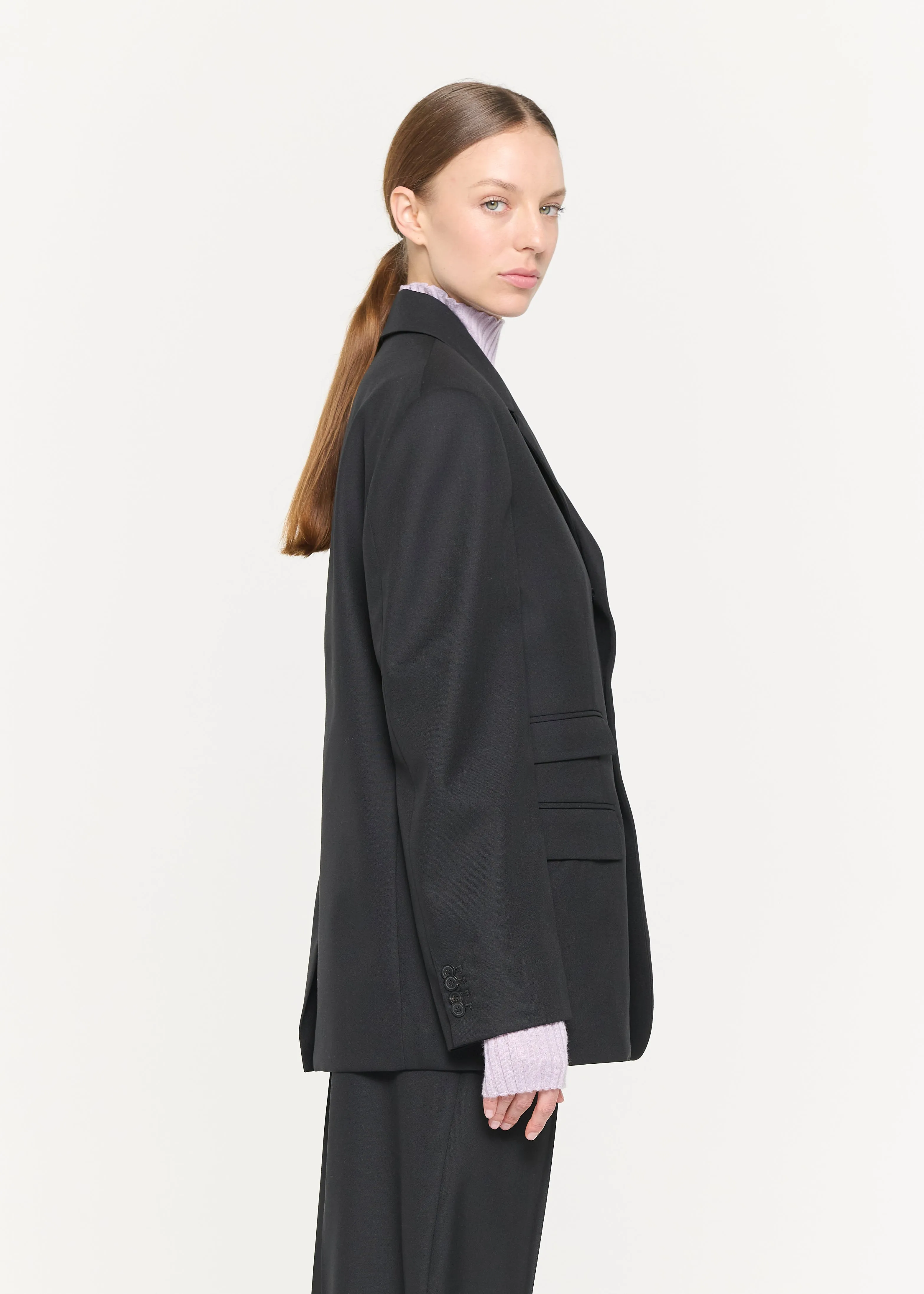 BLACK WOOL BLAZER sold by Plan C product image thumbnail 4