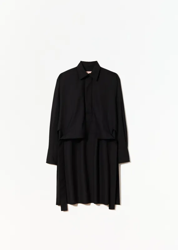 BLACK WOOL SHIRT WITH TAIL made by Plan C