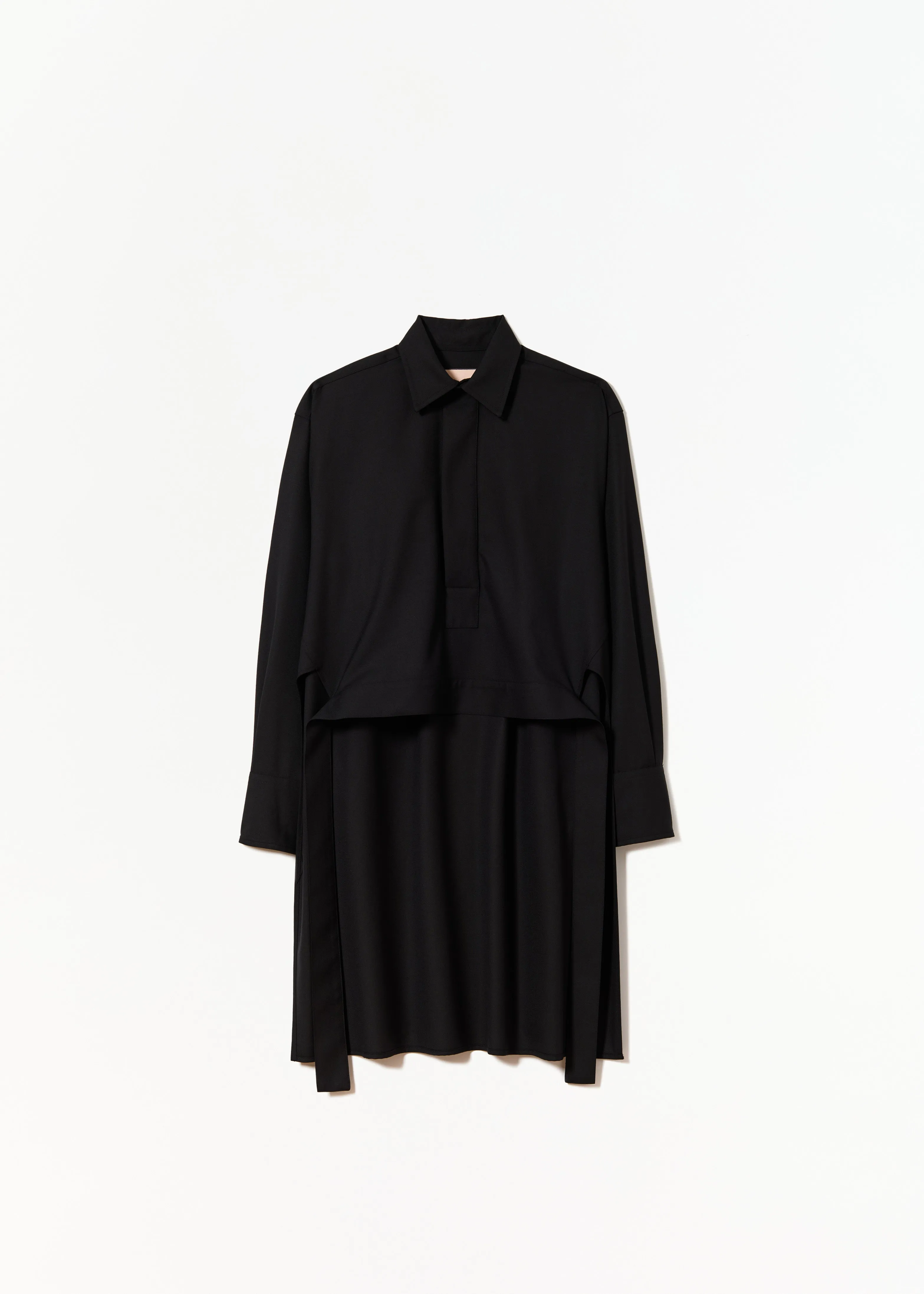 BLACK WOOL SHIRT WITH TAIL sold by Plan C