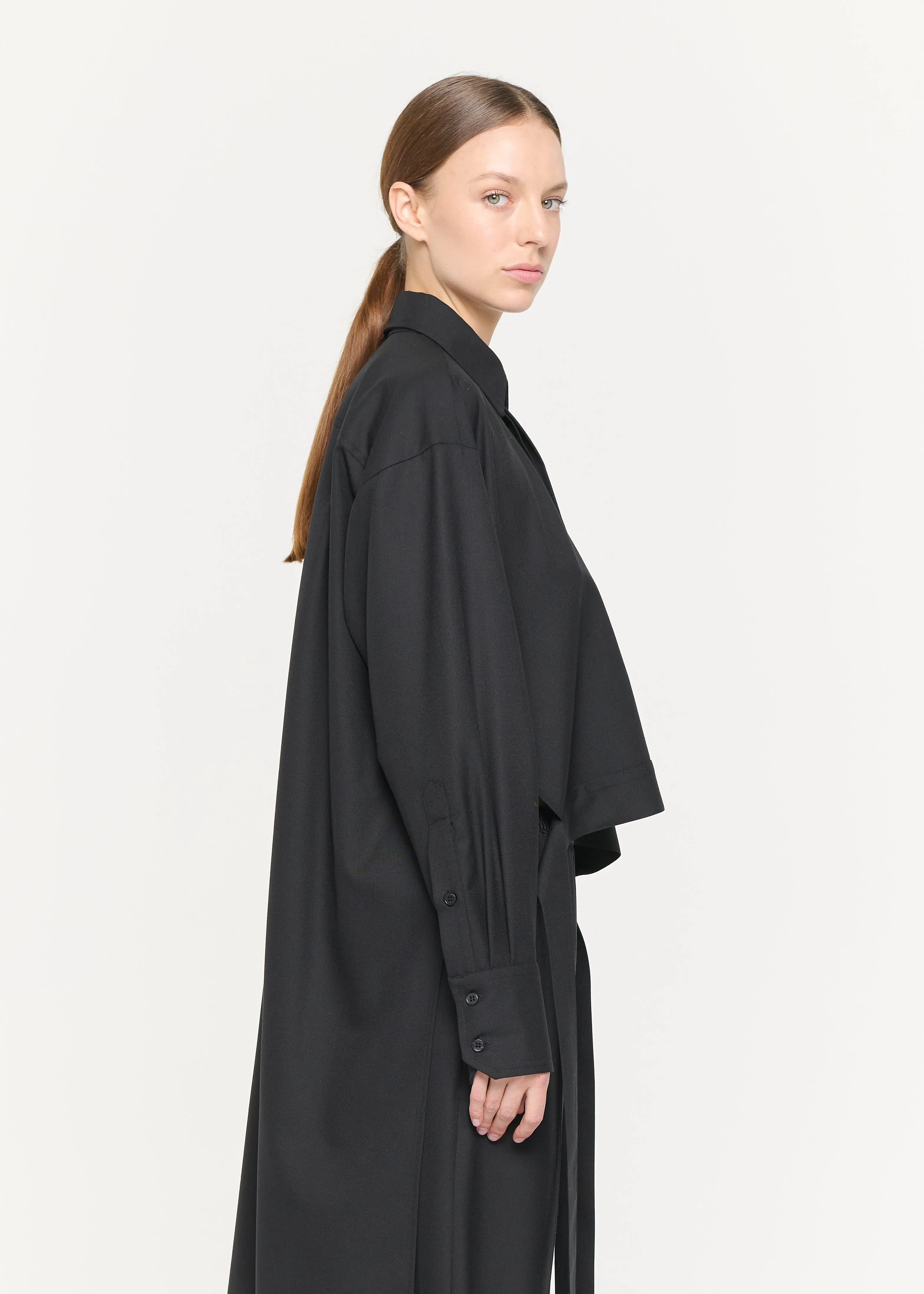 BLACK WOOL SHIRT WITH TAIL sold by Plan C product image thumbnail 5