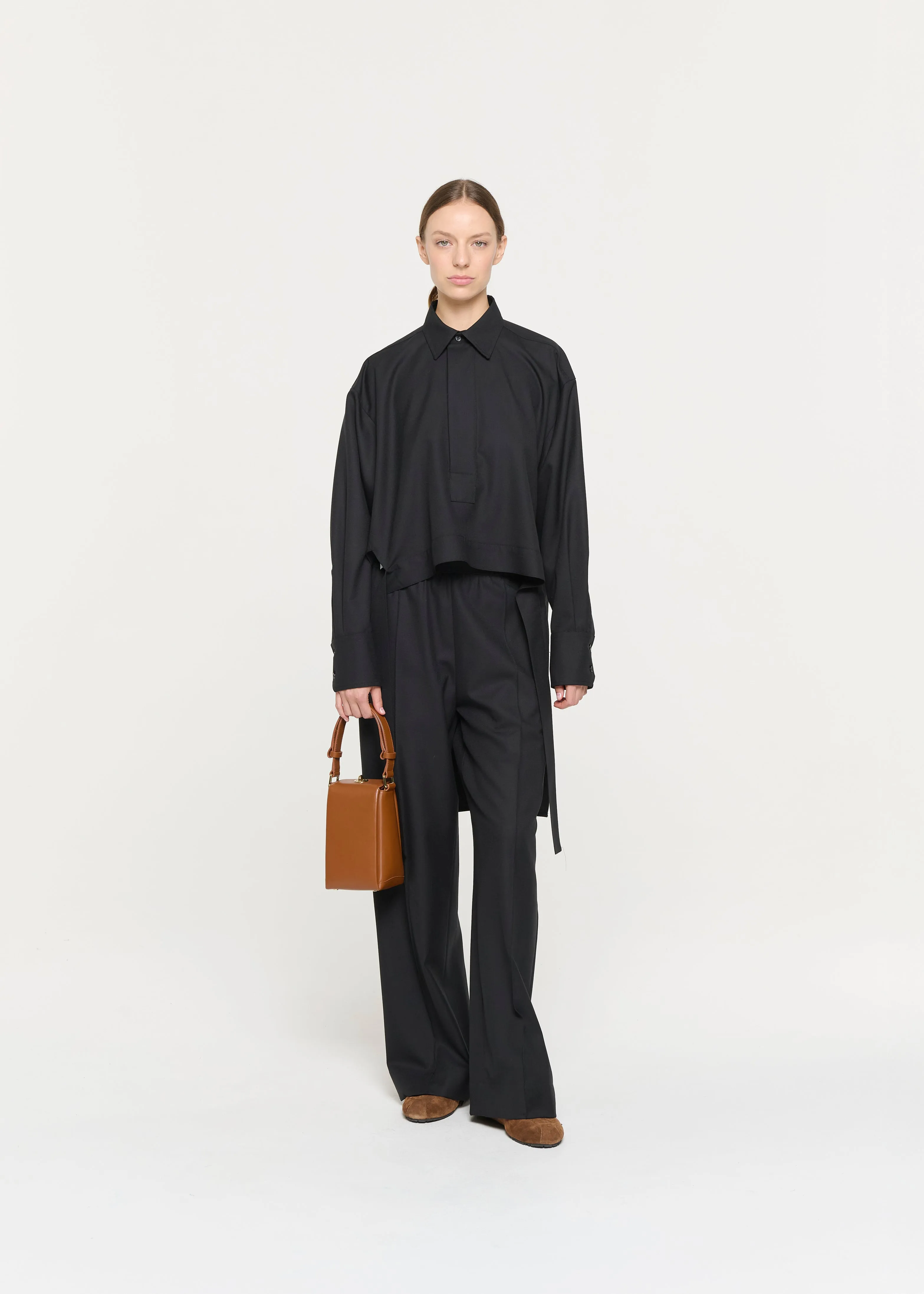 BLACK WOOL SHIRT WITH TAIL sold by Plan C product image thumbnail 2