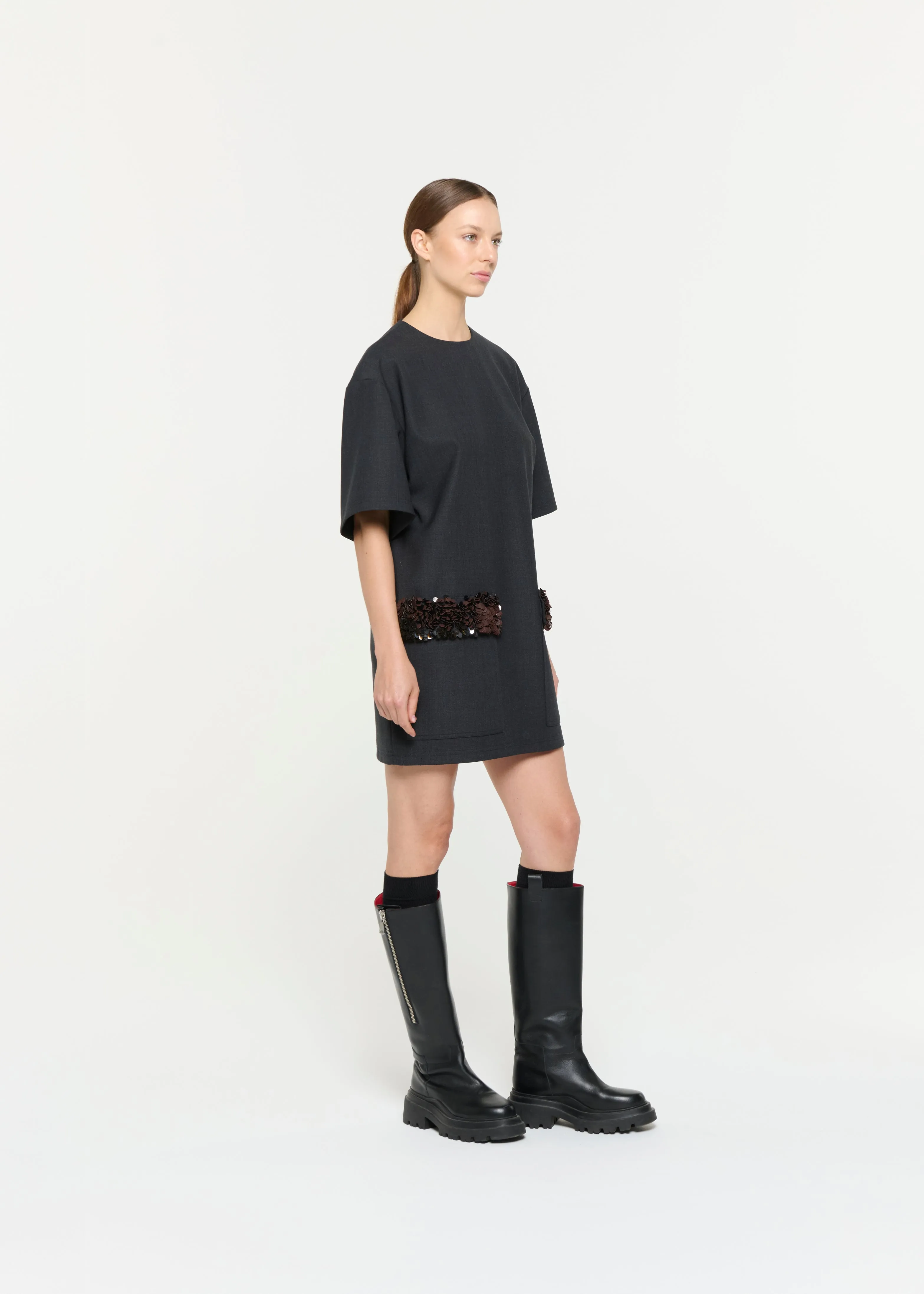 WOOL GABARDINE MINI DRESS sold by Plan C product image thumbnail 5