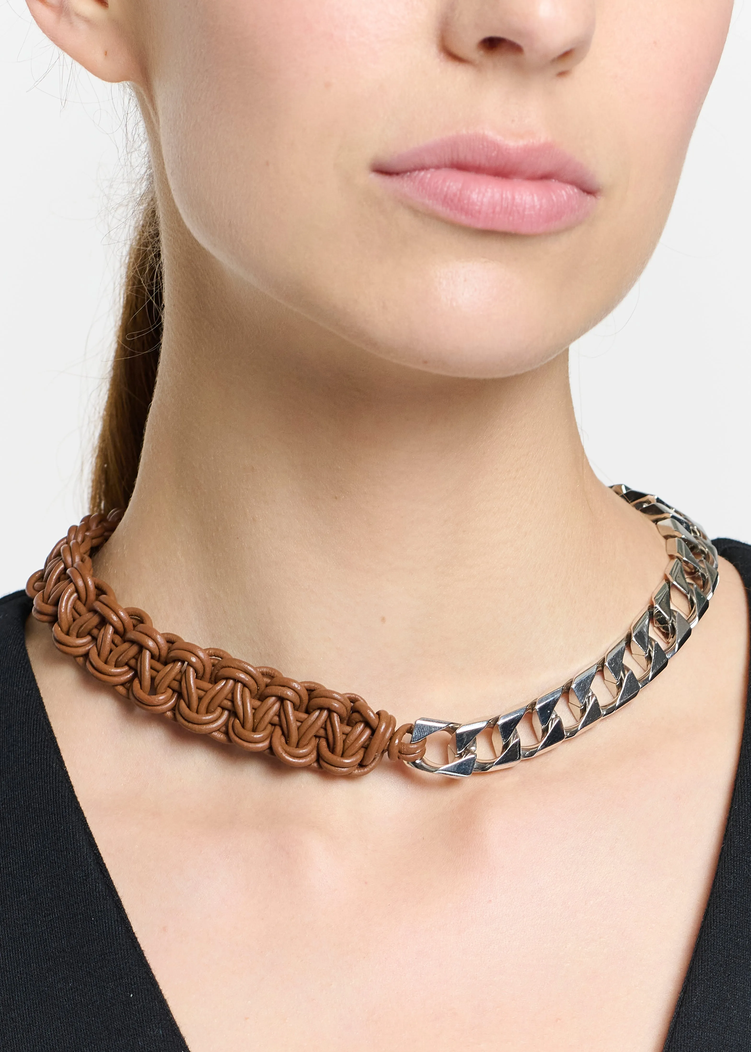 CHAIN NECKLACE WITH TOASTED CORD sold by Plan C product image thumbnail 2