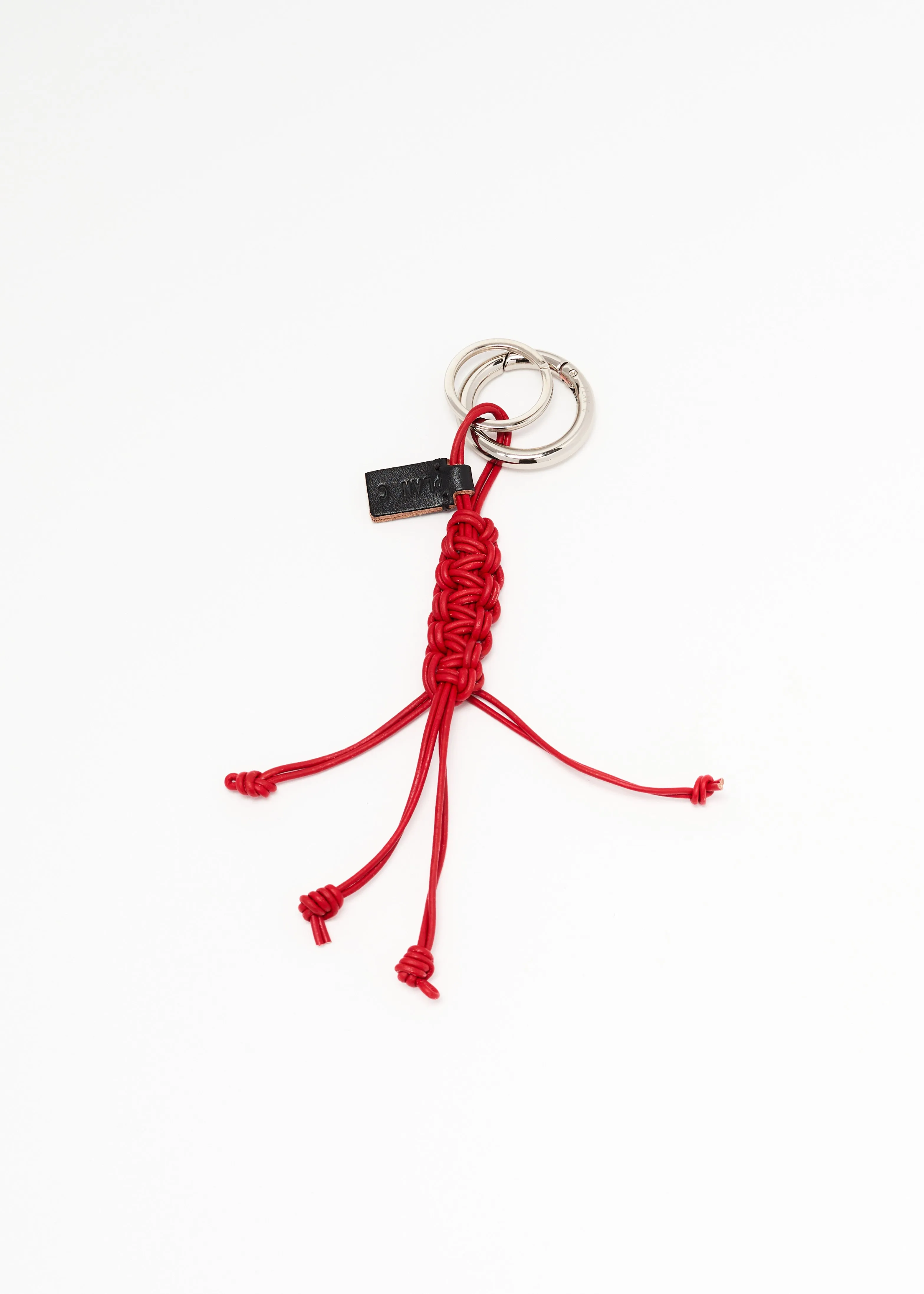 VERMILION RED KEY RING WITH CORD FRINGES sold by Plan C