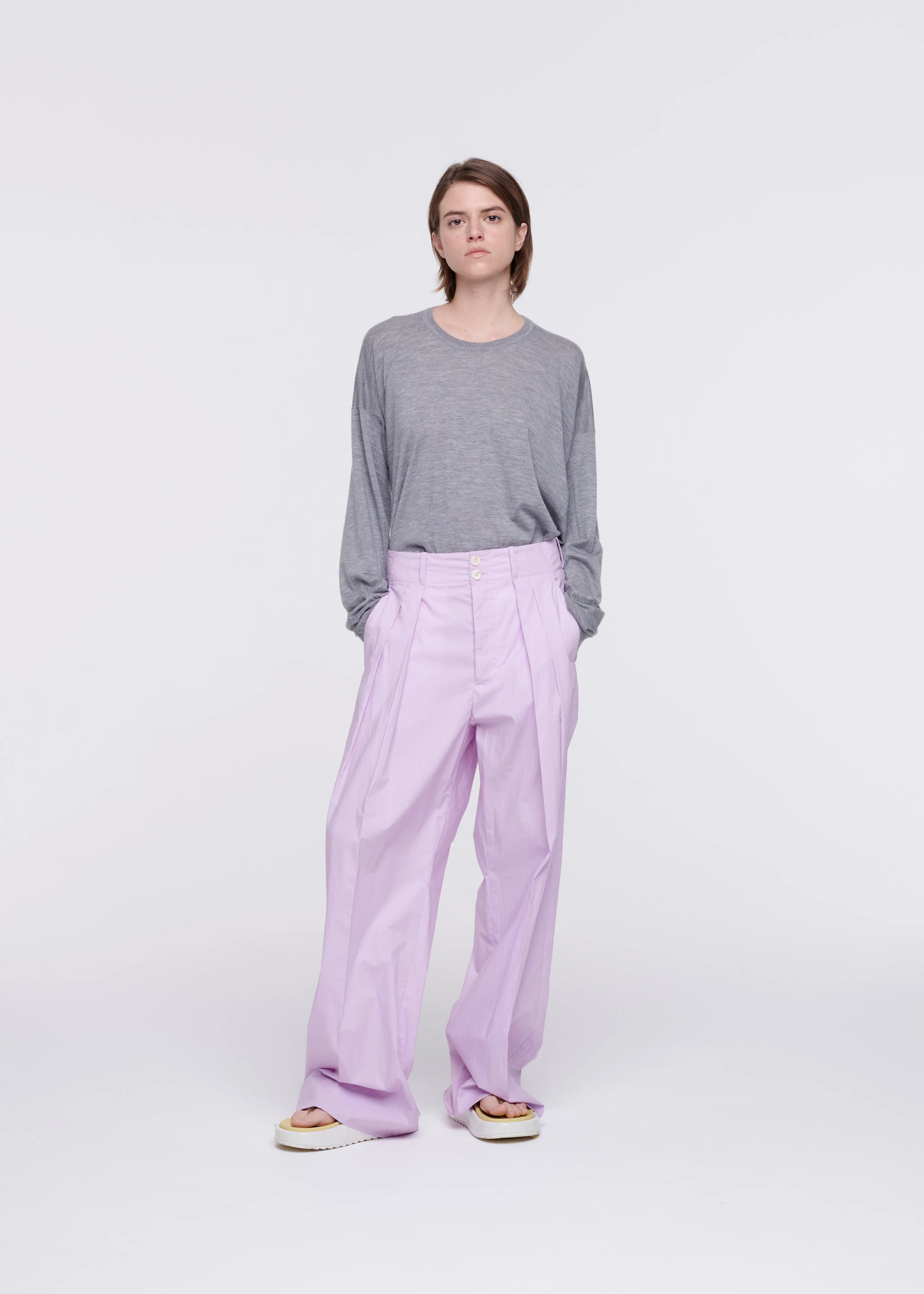 PLEATED LILAC WIDE LEG PANTS sold by Plan C product image thumbnail 2