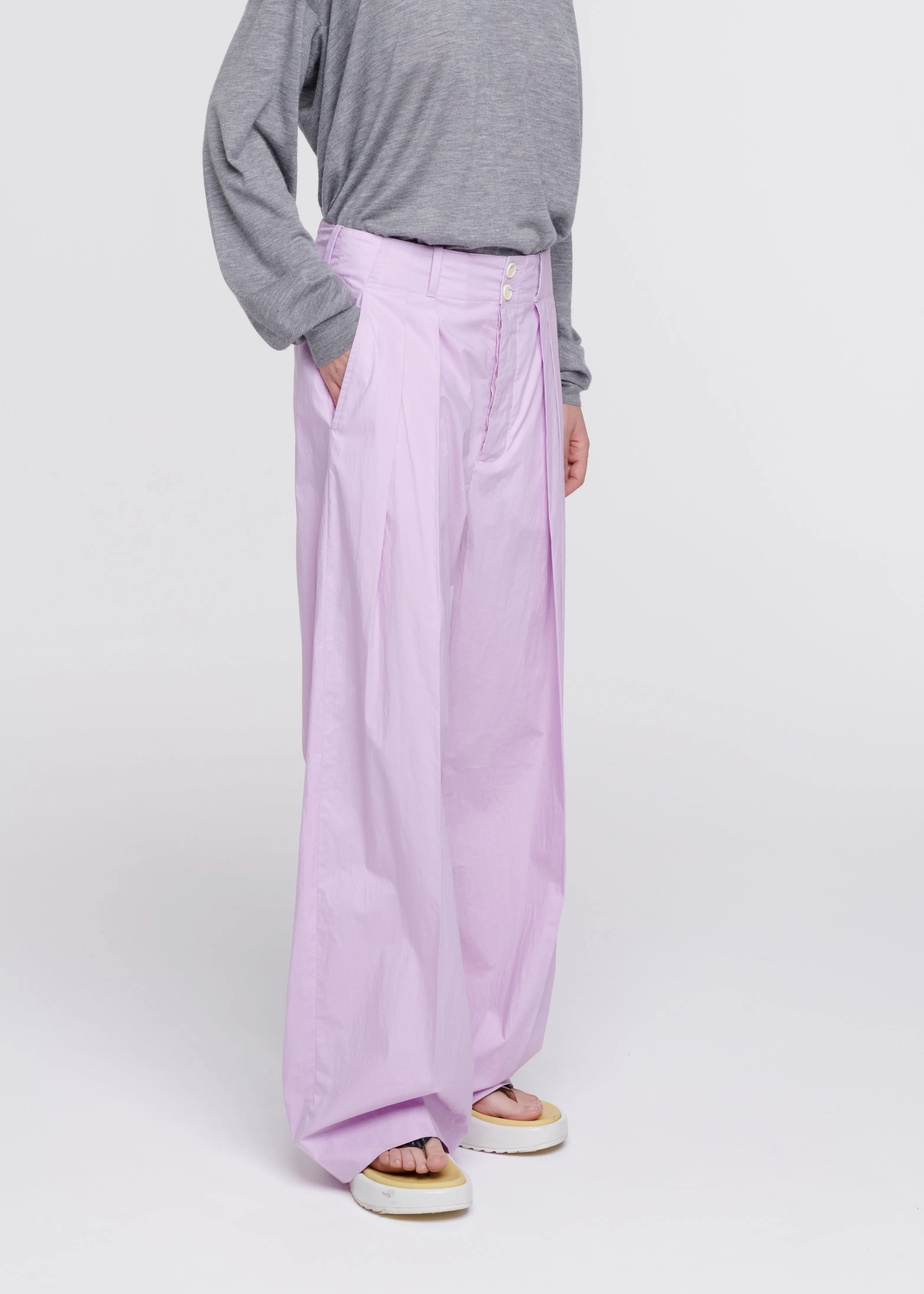 PLEATED LILAC WIDE LEG PANTS sold by Plan C product image thumbnail 4