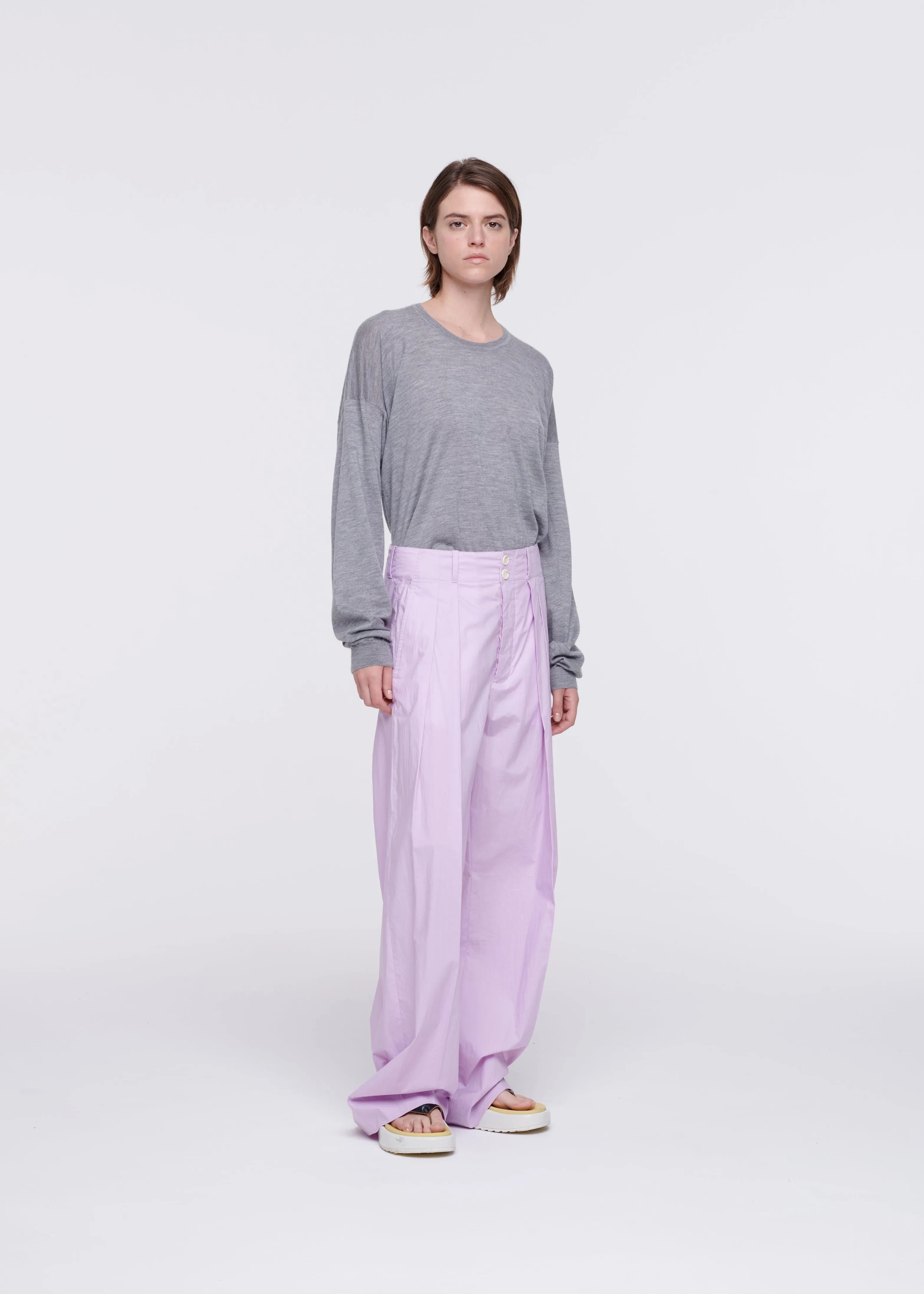 PLEATED LILAC WIDE LEG PANTS sold by Plan C product image thumbnail 3