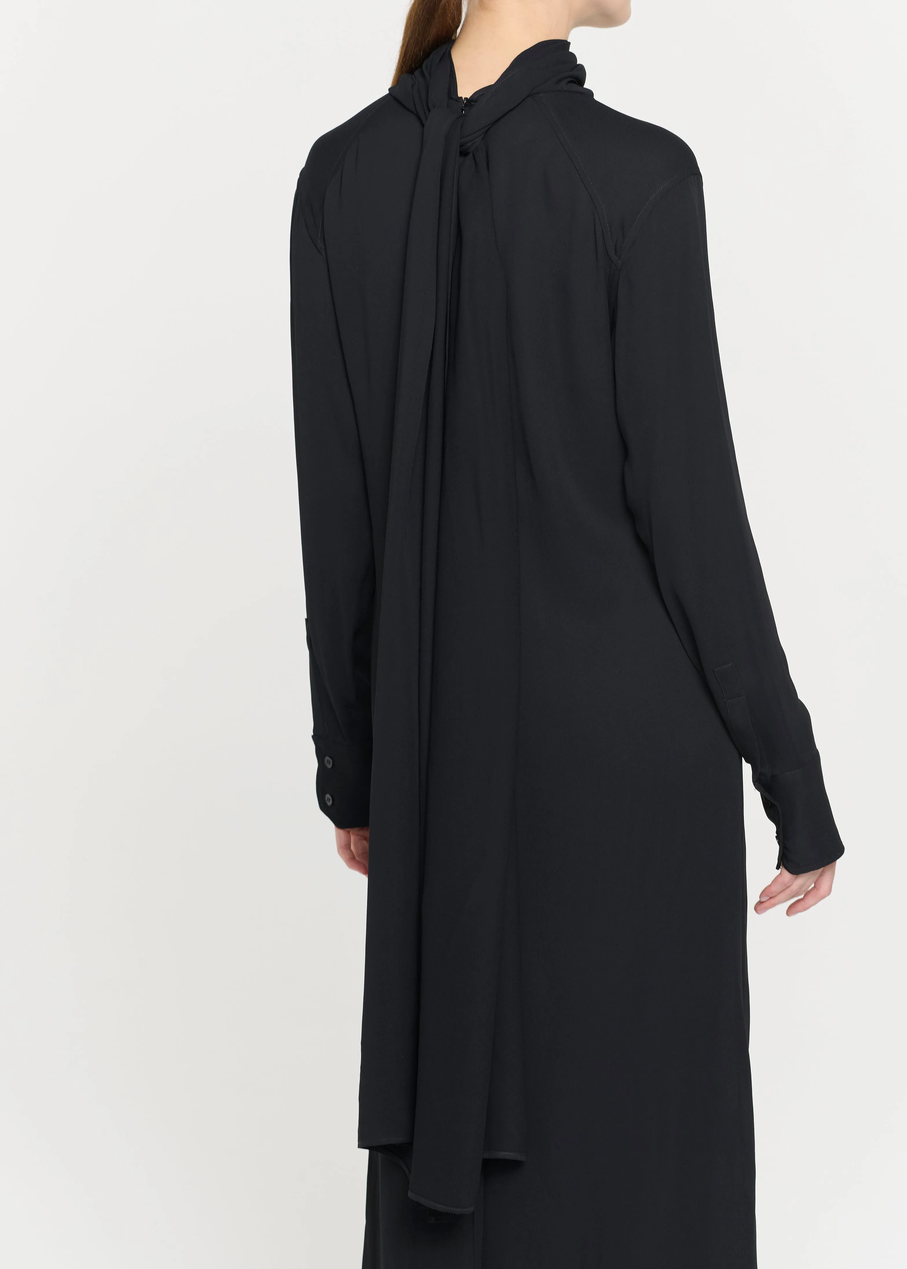 BLACK GEORGETTE CAPE EFFECT DRESS sold by Plan C product image thumbnail 3