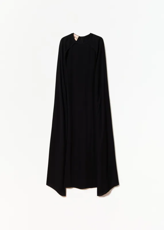 BLACK GEORGETTE CAPE EFFECT DRESS made by Plan C