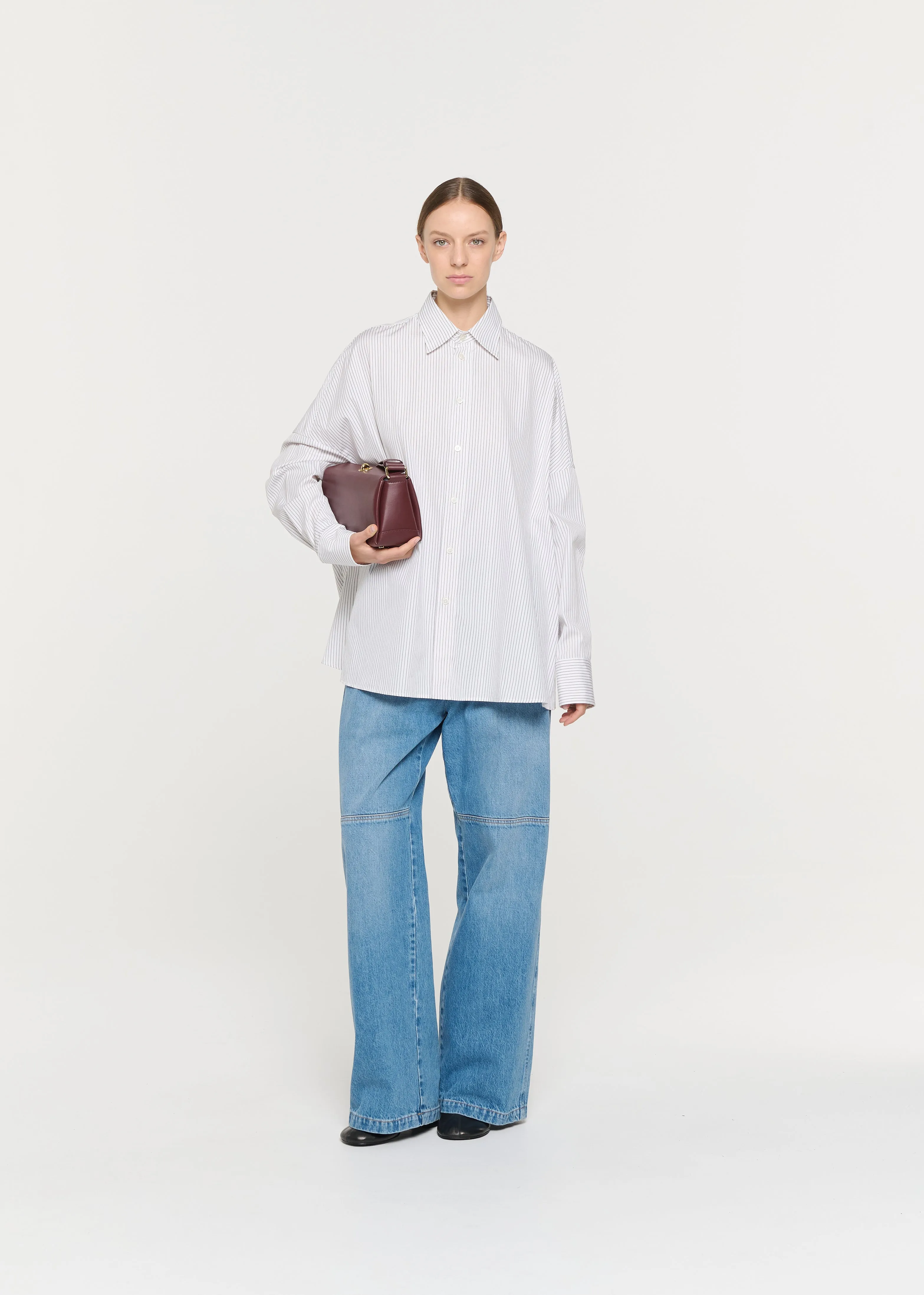 DRAPED BACK STRIPED COTTON SHIRT sold by Plan C product image thumbnail 2