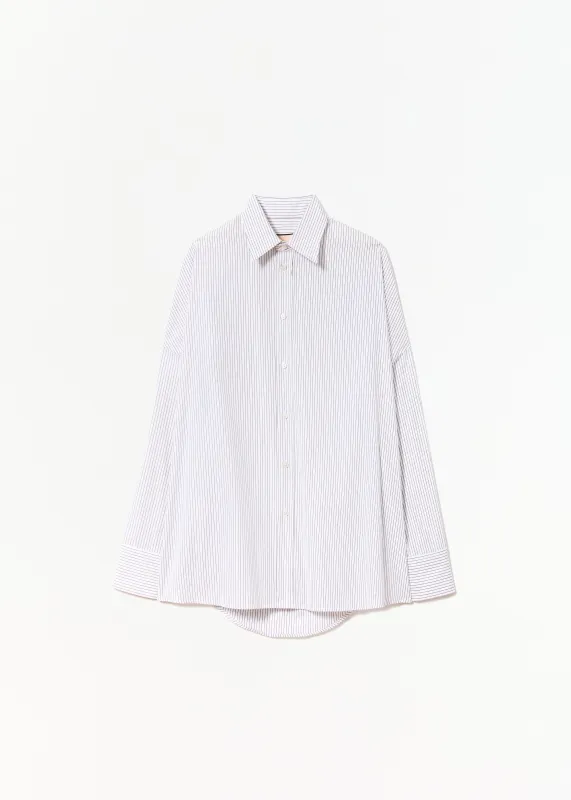 DRAPED BACK STRIPED COTTON SHIRT made by Plan C