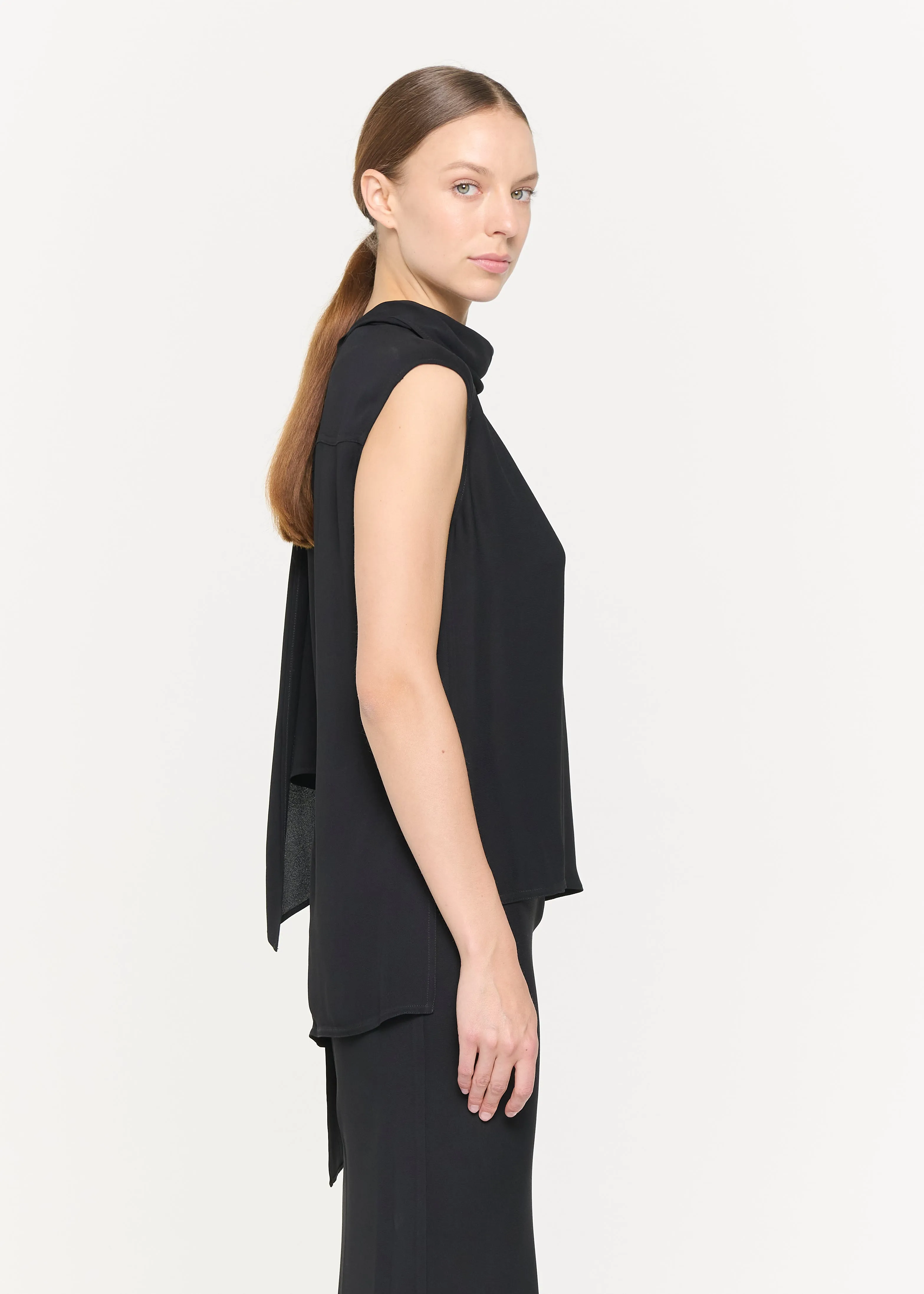 BLACK GEORGETTE TOP sold by Plan C product image thumbnail 4