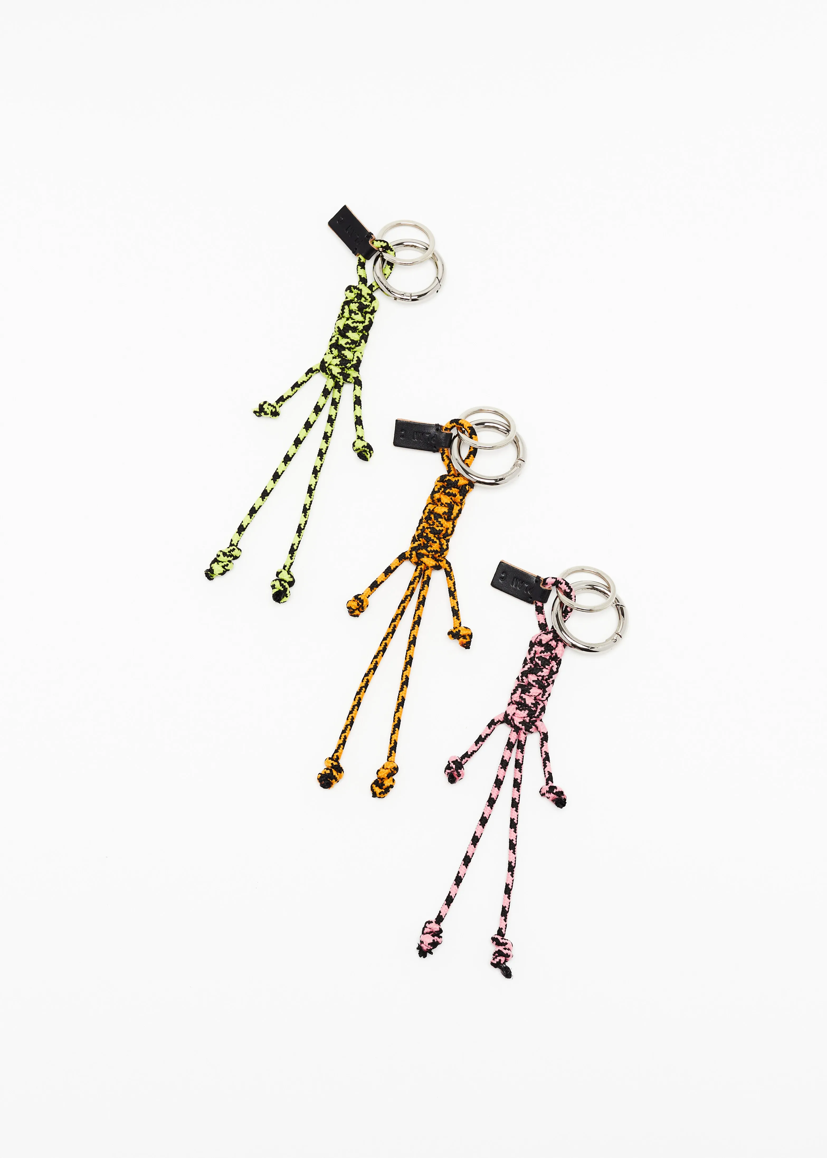 ORANGE AND BLACK KEY RING WITH HAND WOVEN LANYARD FRINGES sold by Plan C product image thumbnail 3