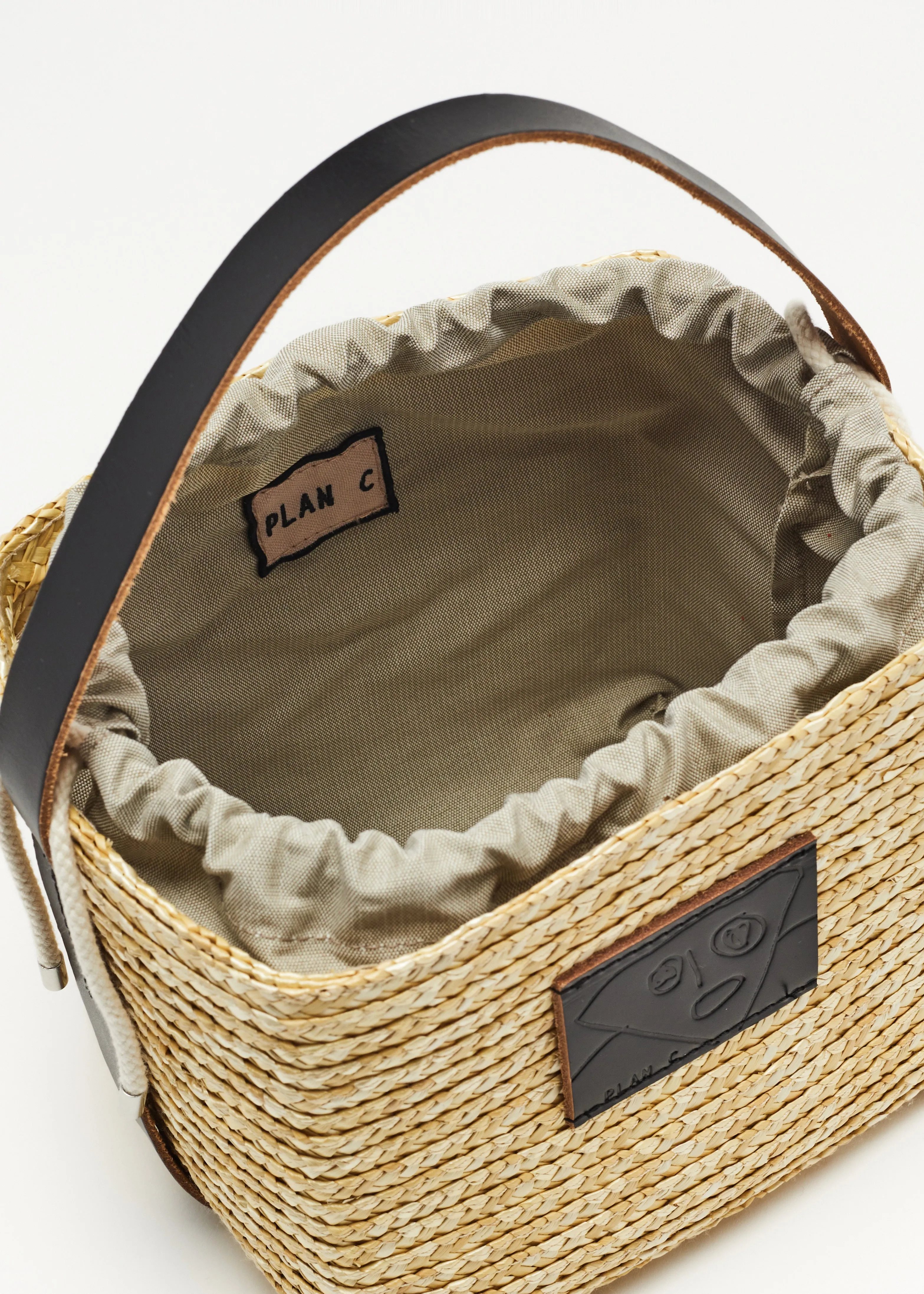 HANDMADE "PILI AND BIANCA" FLORENTINE STRAW SMALL BASKET BAG sold by Plan C product image thumbnail 2
