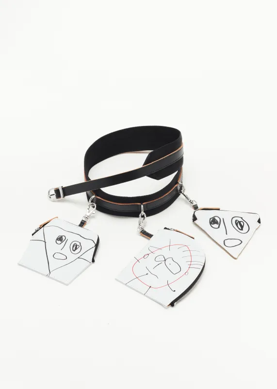 "PILI AND BIANCA" WHITE LEATHER CROSSBODY BELT WITH WALLETS made by Plan C