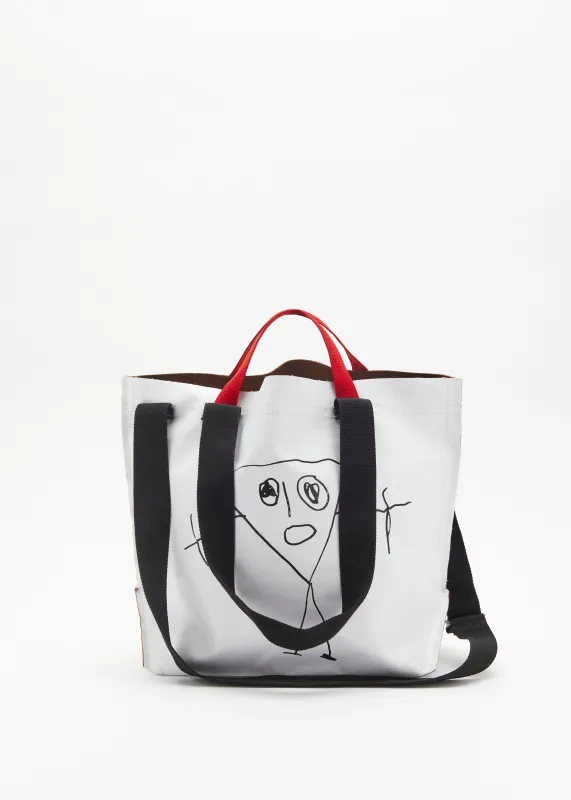 "PILI AND BIANCA" WHITE MEDIUM TOTE BAG made by Plan C