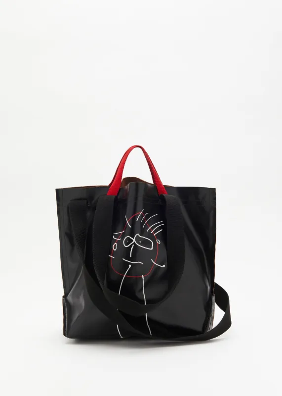 "PILI AND BIANCA" BLACK MEDIUM TOTE BAG made by Plan C