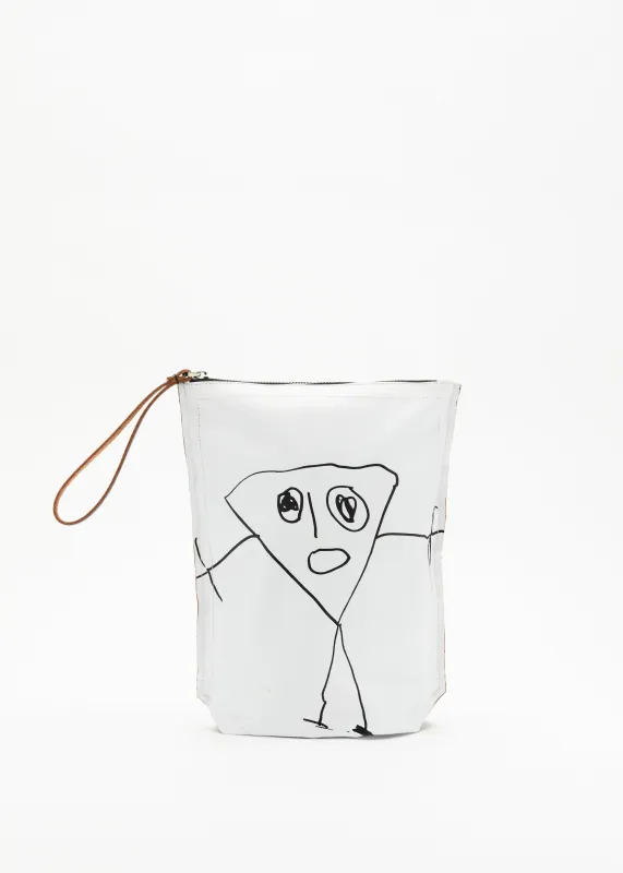 "PILI AND BIANCA" WHITE POUCH made by Plan C