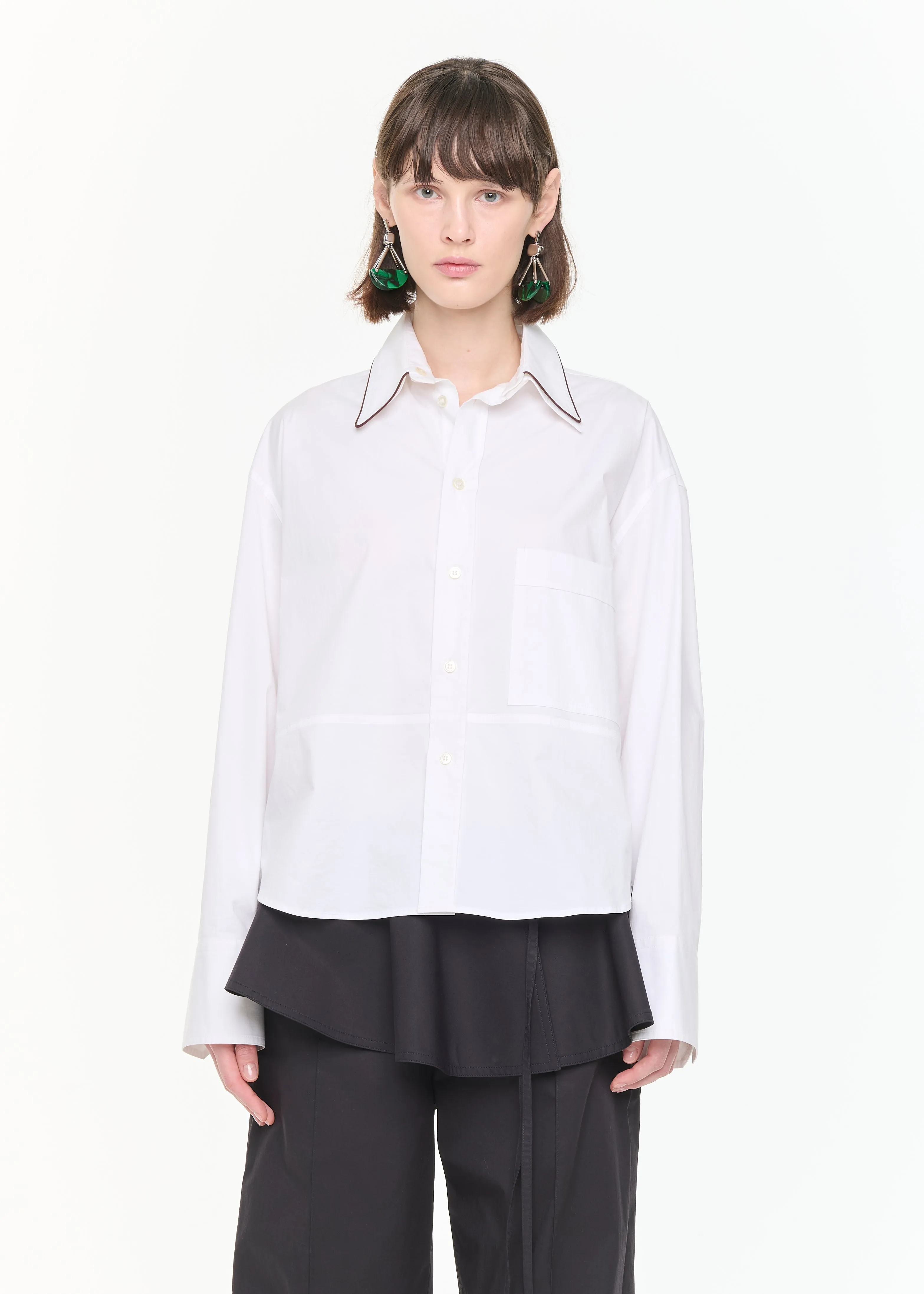 WHITE COTTON BOXY SHIRT sold by Plan C product image thumbnail 4