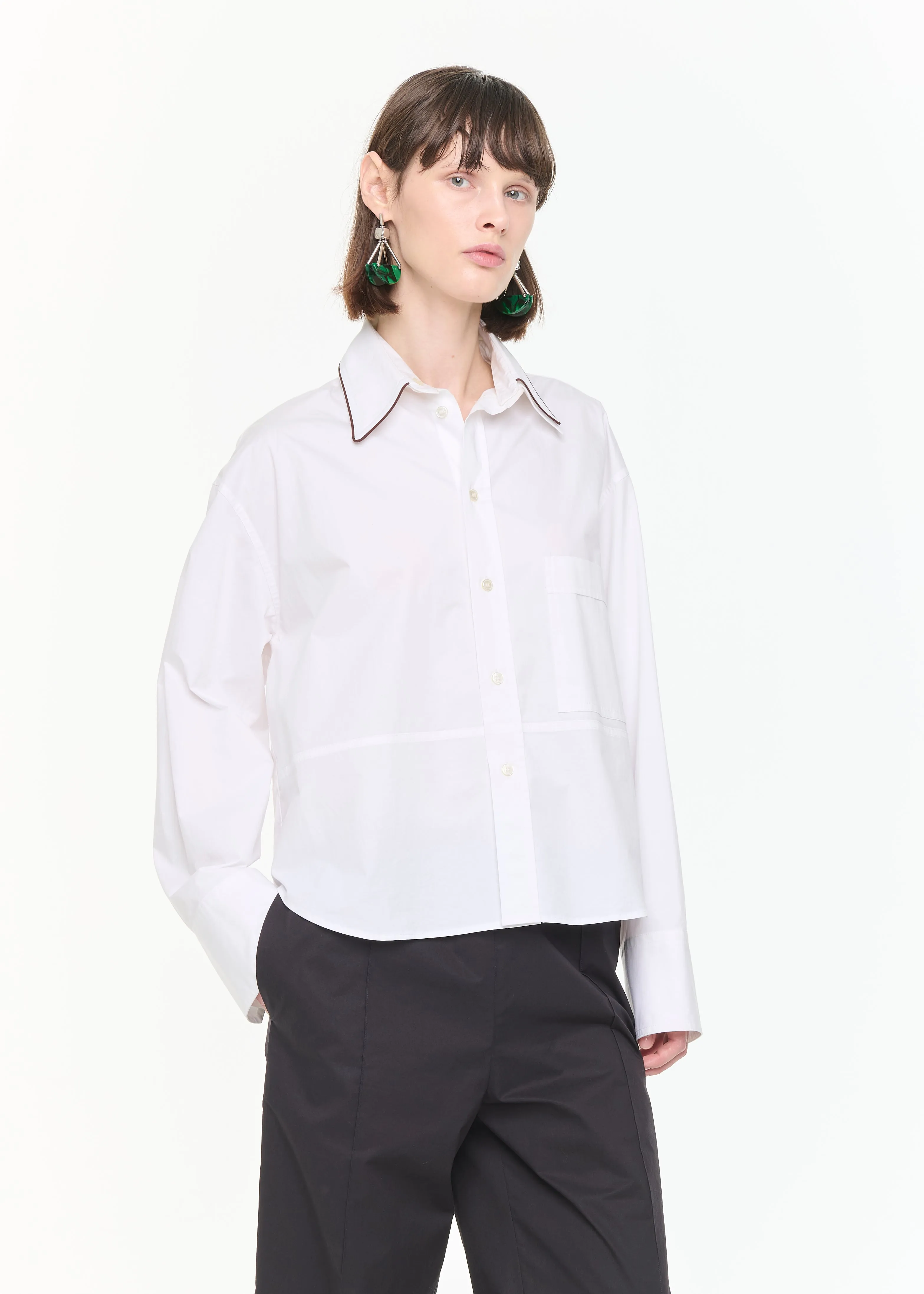 WHITE COTTON BOXY SHIRT sold by Plan C product image thumbnail 5