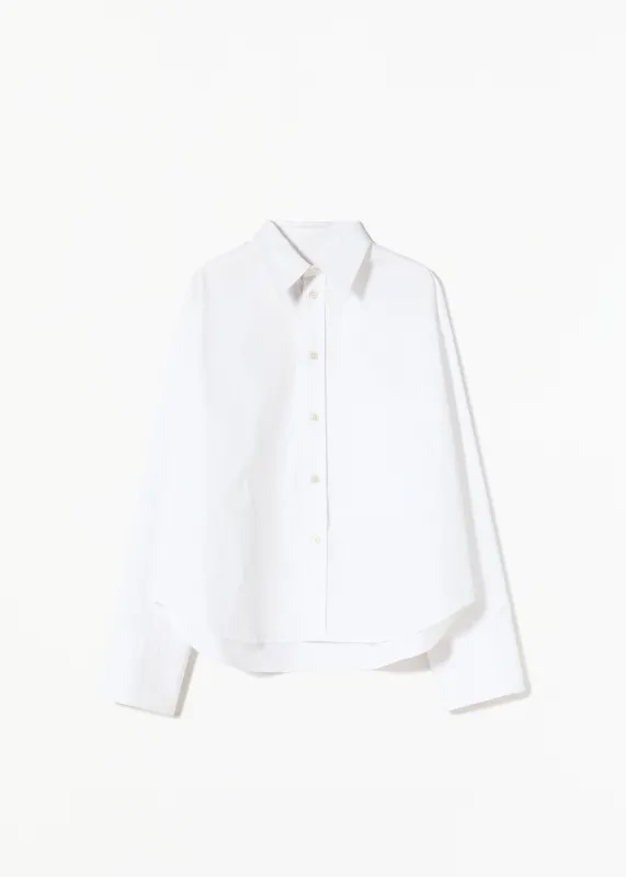 WHITE COTTON BOXY SHIRT made by Plan C