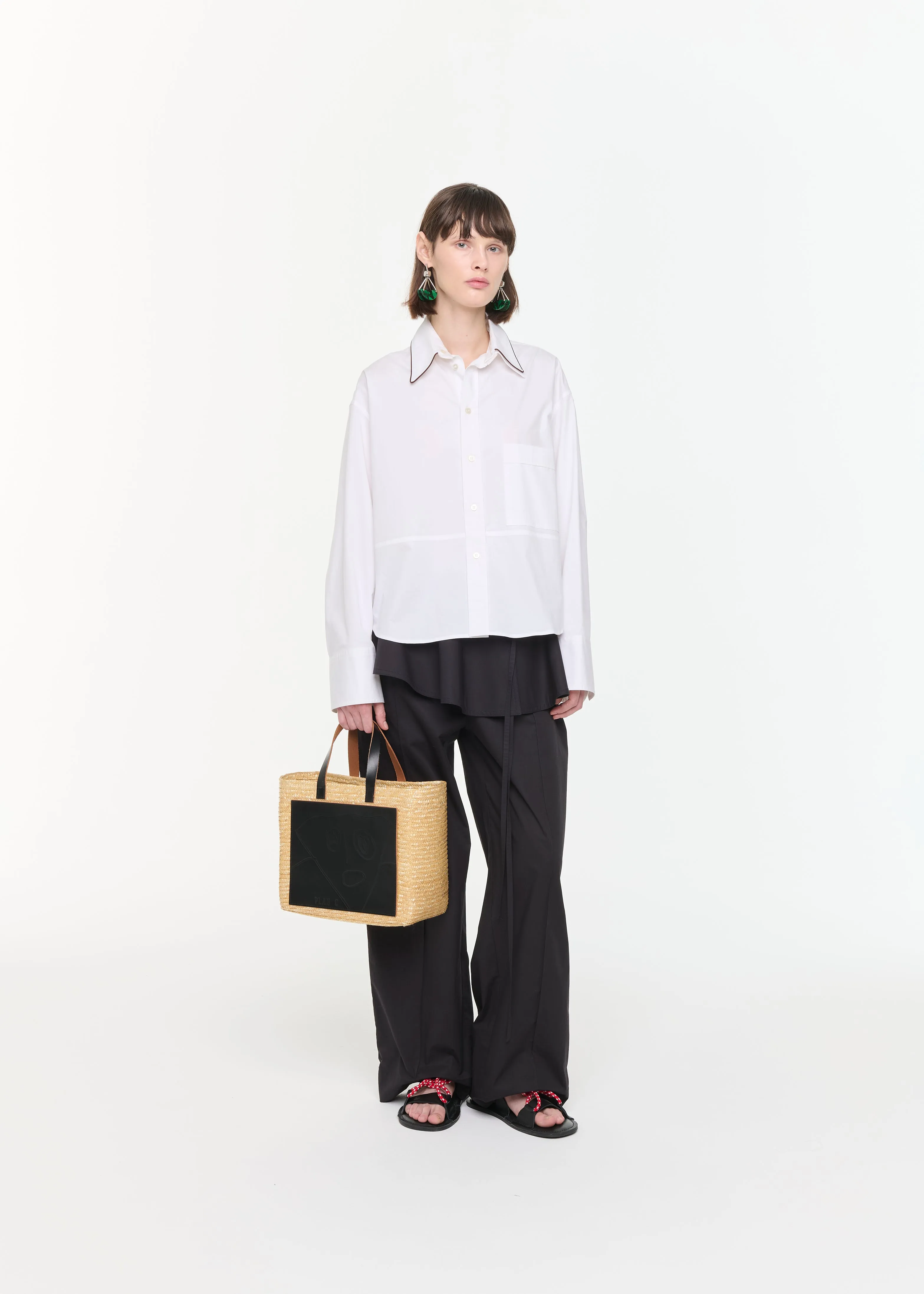 WHITE COTTON BOXY SHIRT sold by Plan C product image thumbnail 3