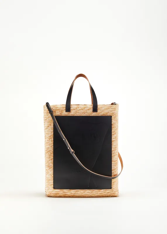 HANDMADE "PILI AND BIANCA" LARGE FLORENTINE STRAW BAG made by Plan C