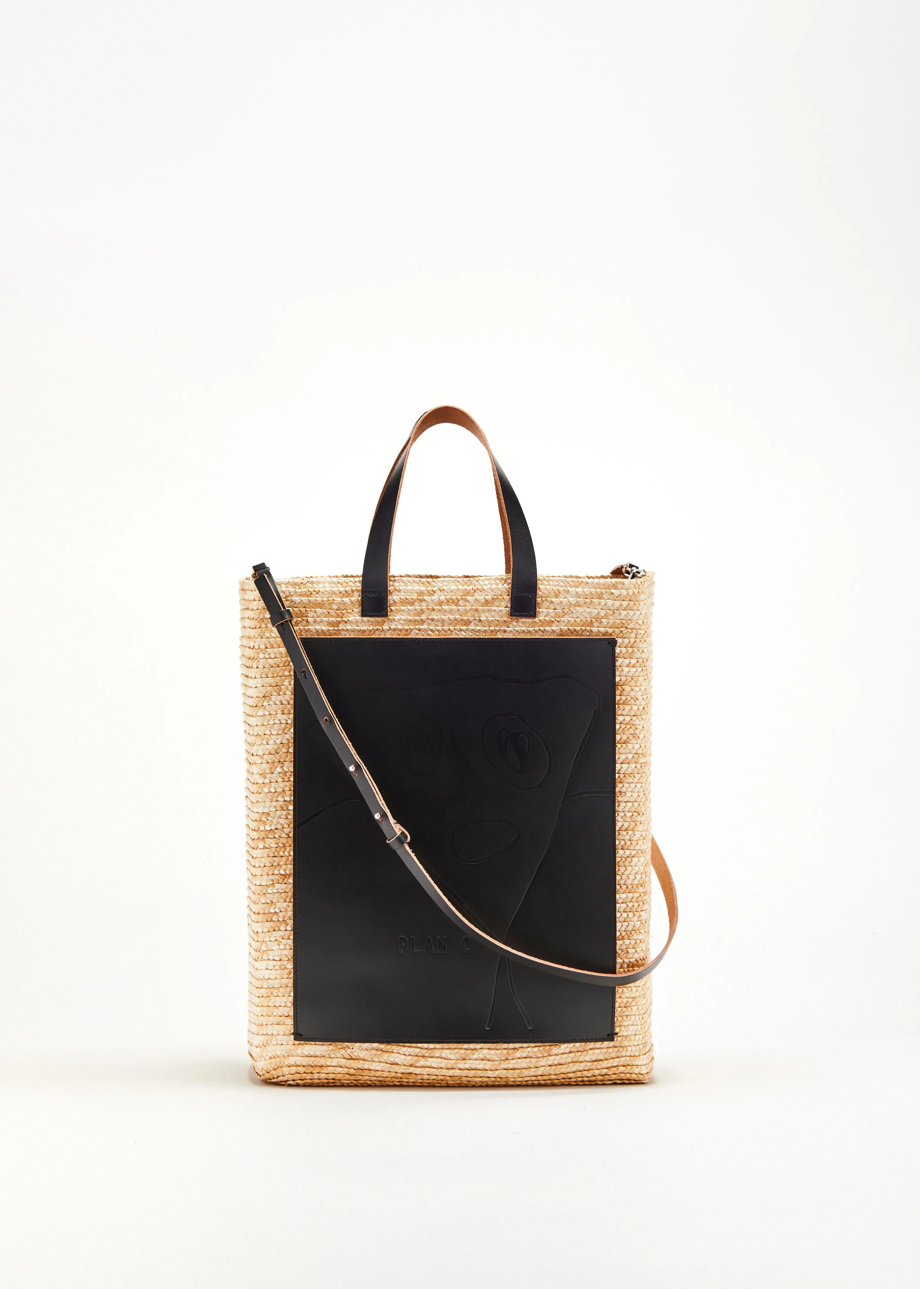 HANDMADE "PILI AND BIANCA" LARGE FLORENTINE STRAW BAG sold by Plan C