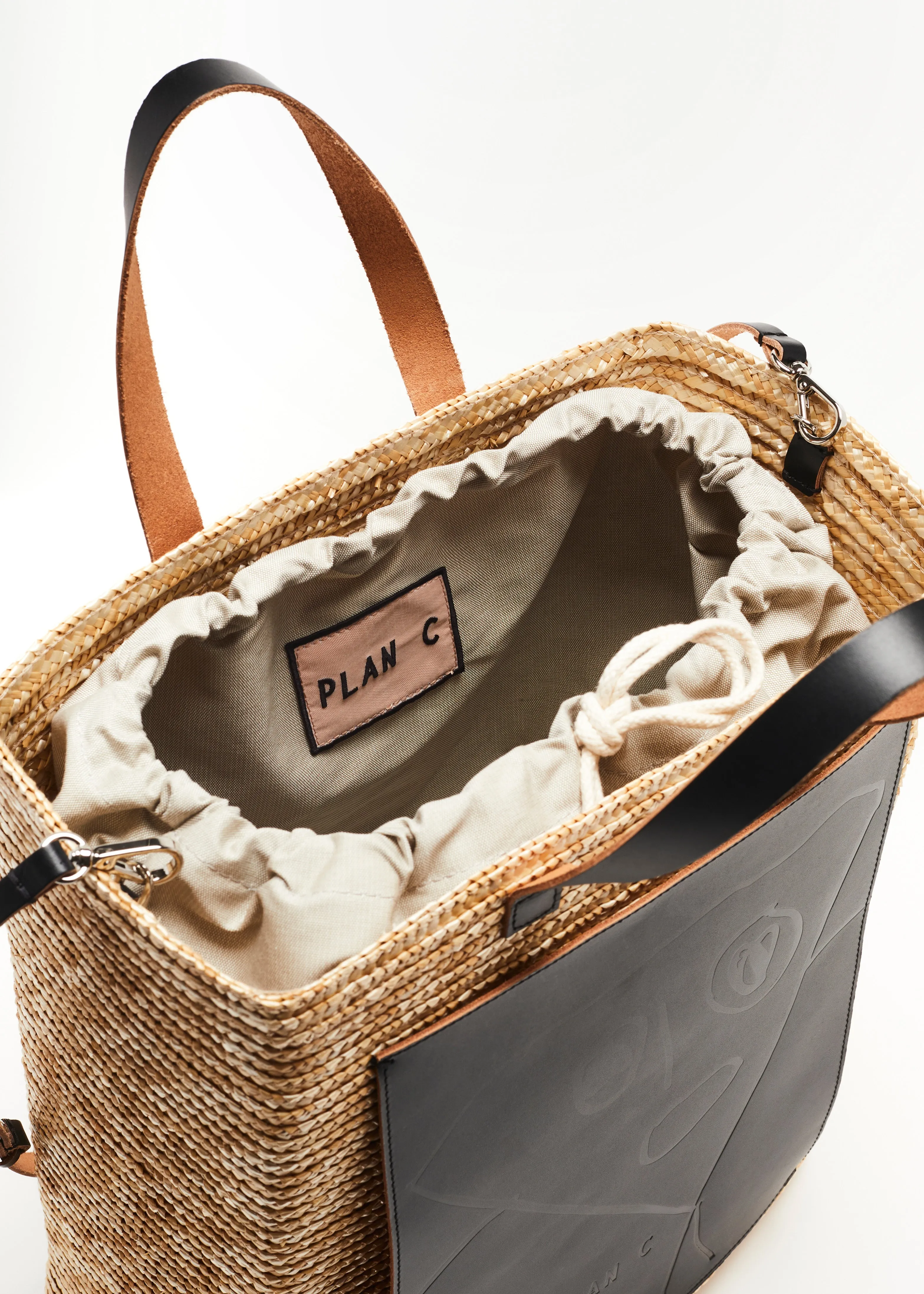 HANDMADE "PILI AND BIANCA" LARGE FLORENTINE STRAW BAG sold by Plan C product image thumbnail 2