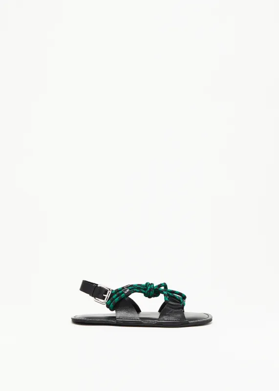 BLACK AND GREEN LEATHER SANDALS made by Plan C