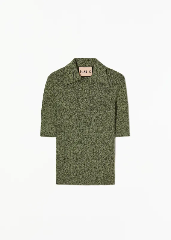 GREEN MELANGE POLO sold by Plan C