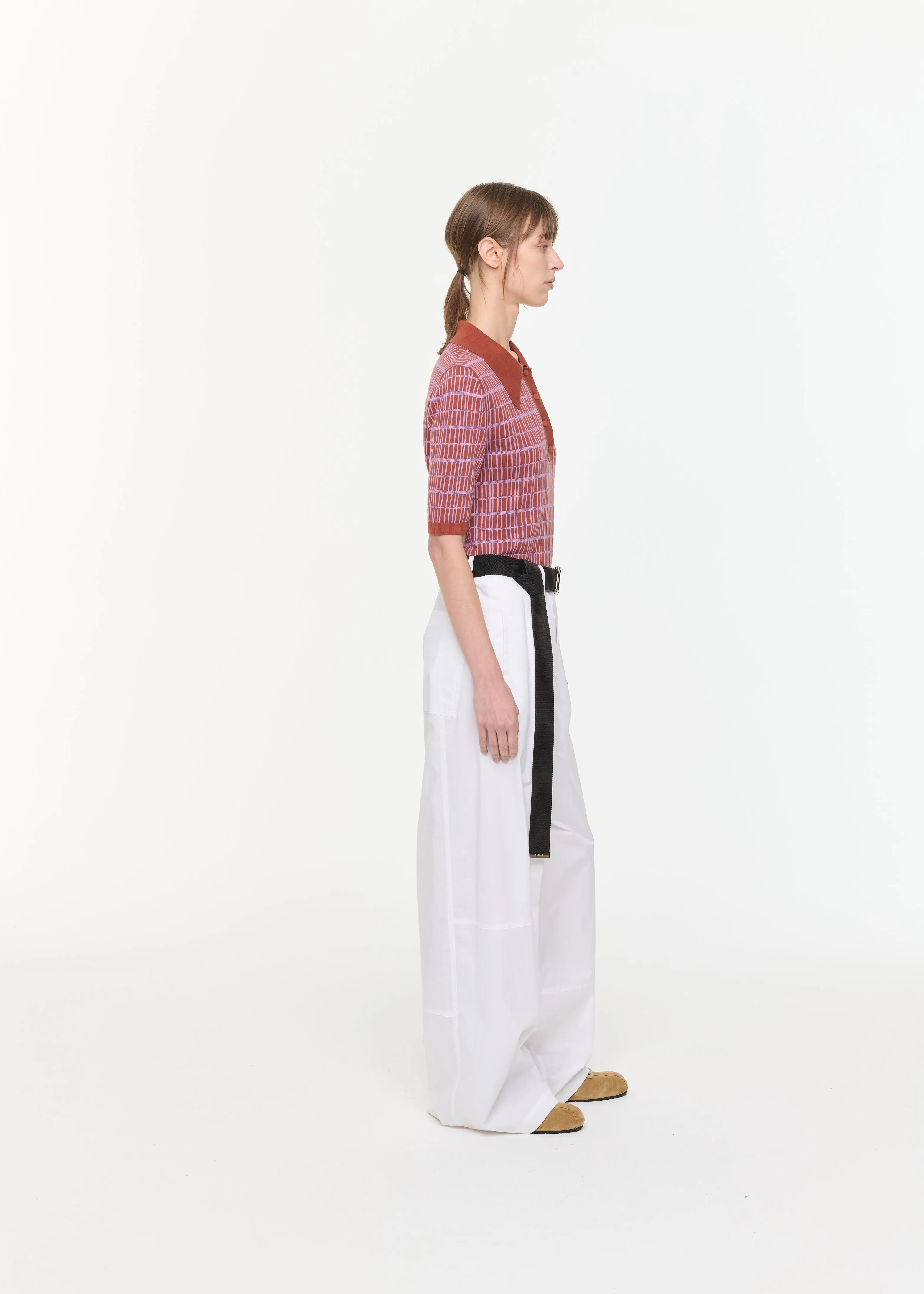 WHITE COTTON WIDE LEG PANTS sold by Plan C product image thumbnail 4