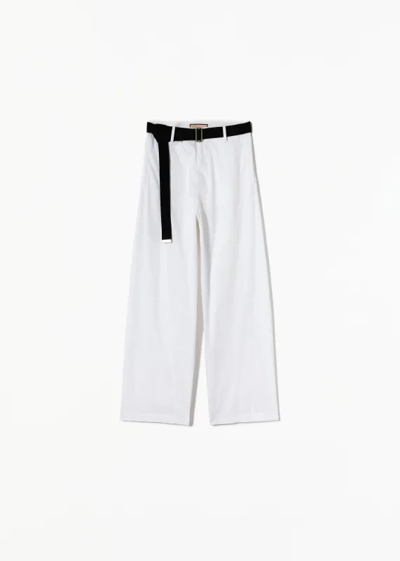 WHITE COTTON WIDE LEG PANTS sold by Plan C