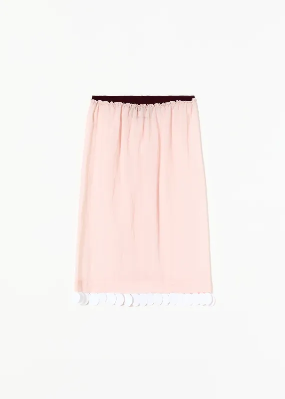 PINK MIDI SKIRT WITH SEQUIN HEM made by Plan C