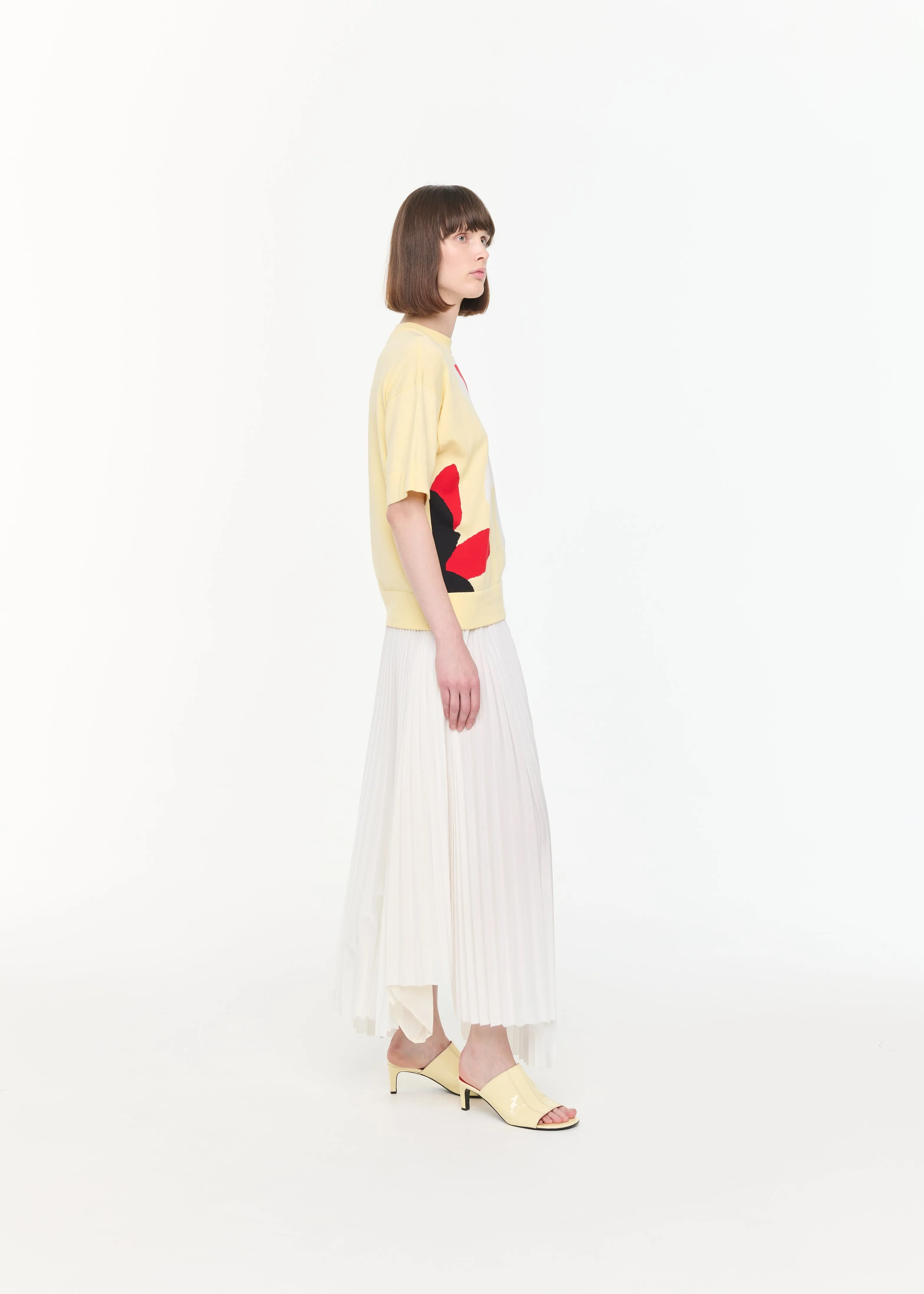 WHITE PLEATED LONG SKIRT sold by Plan C product image thumbnail 4
