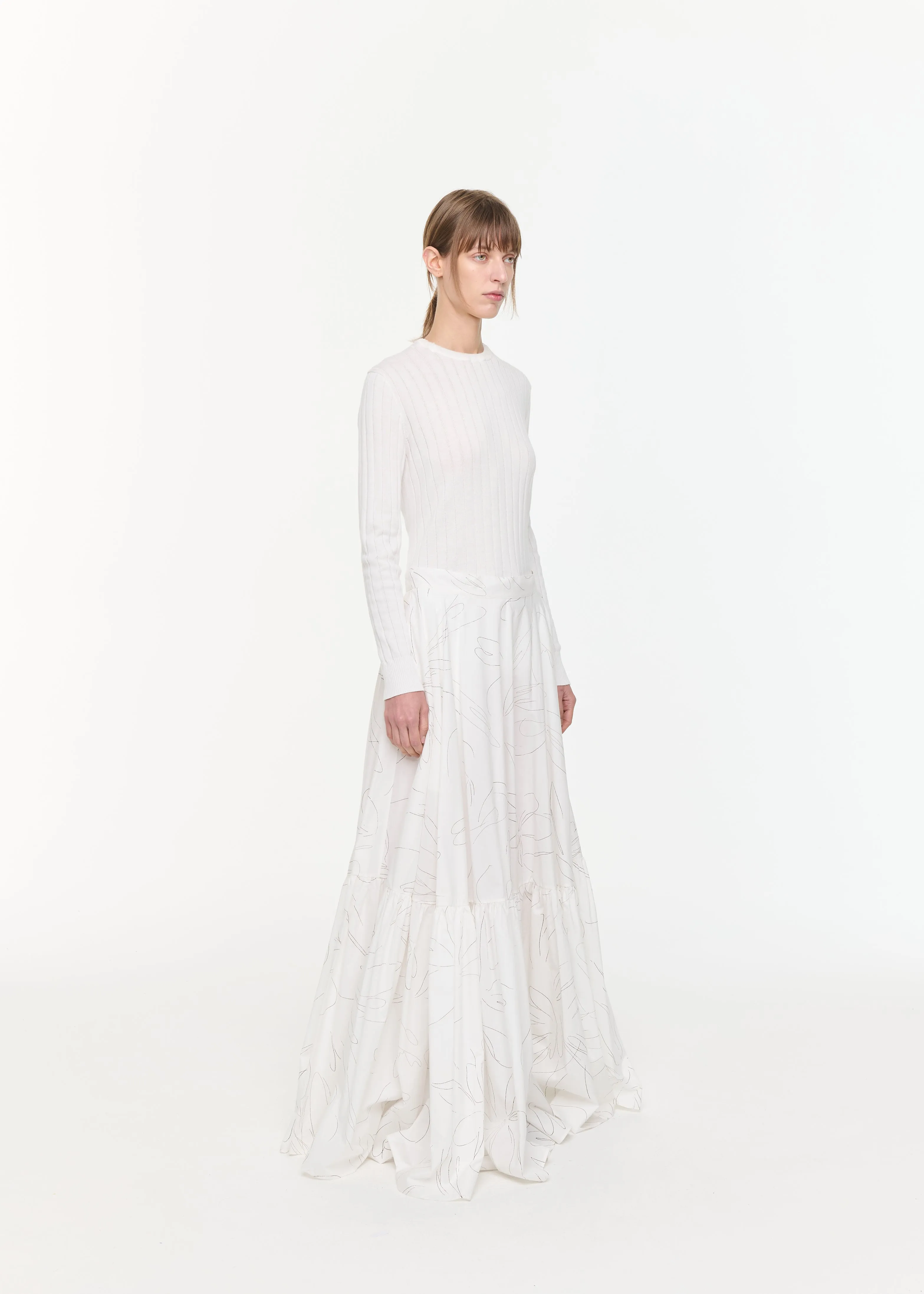 COTTON FLOWER PRINT LONG SKIRT sold by Plan C product image thumbnail 3