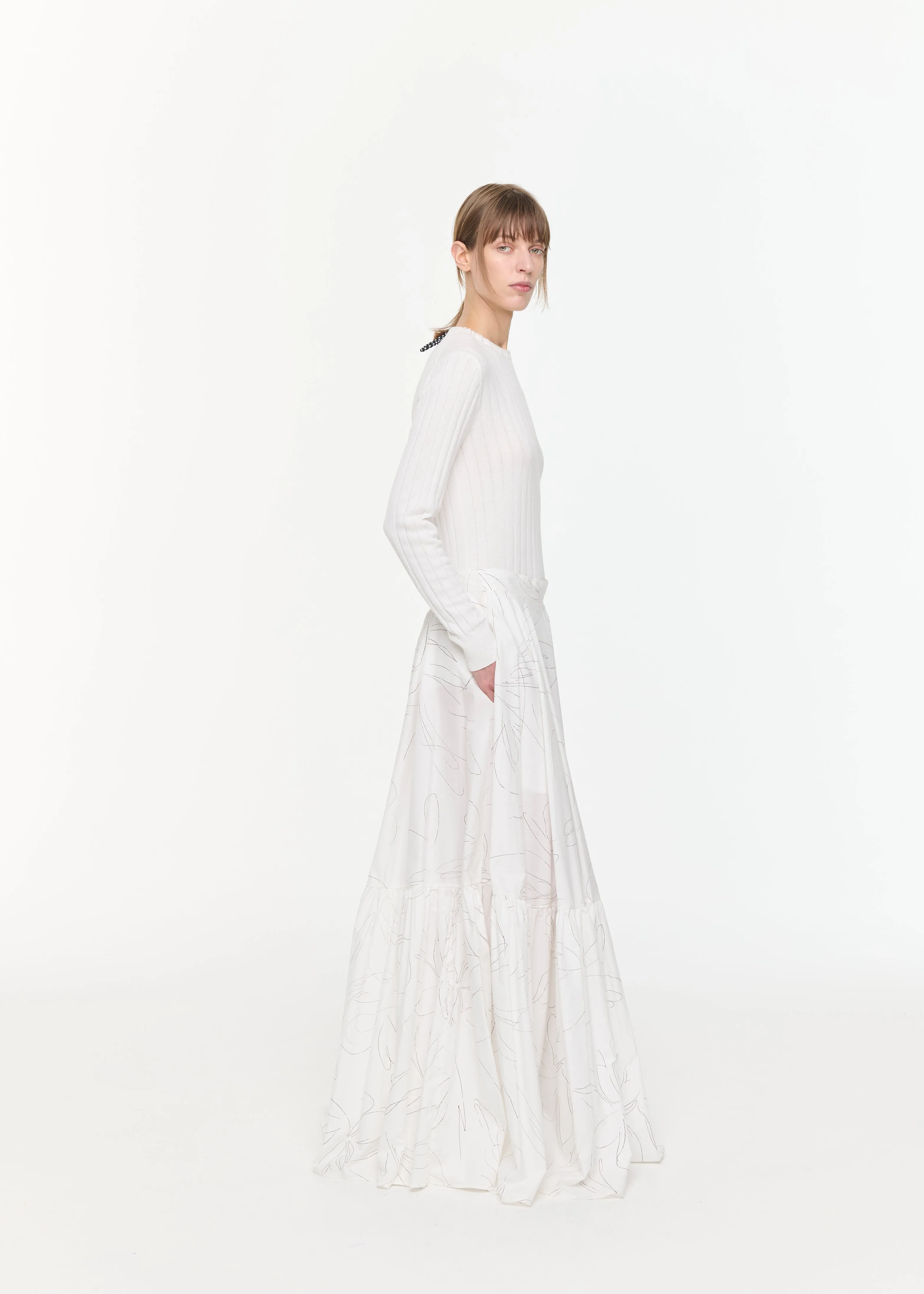 COTTON FLOWER PRINT LONG SKIRT sold by Plan C product image thumbnail 4