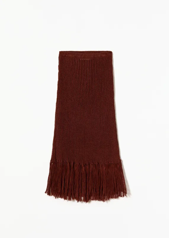 MAXI LINEN SKIRT WITH FRINGES made by Plan C