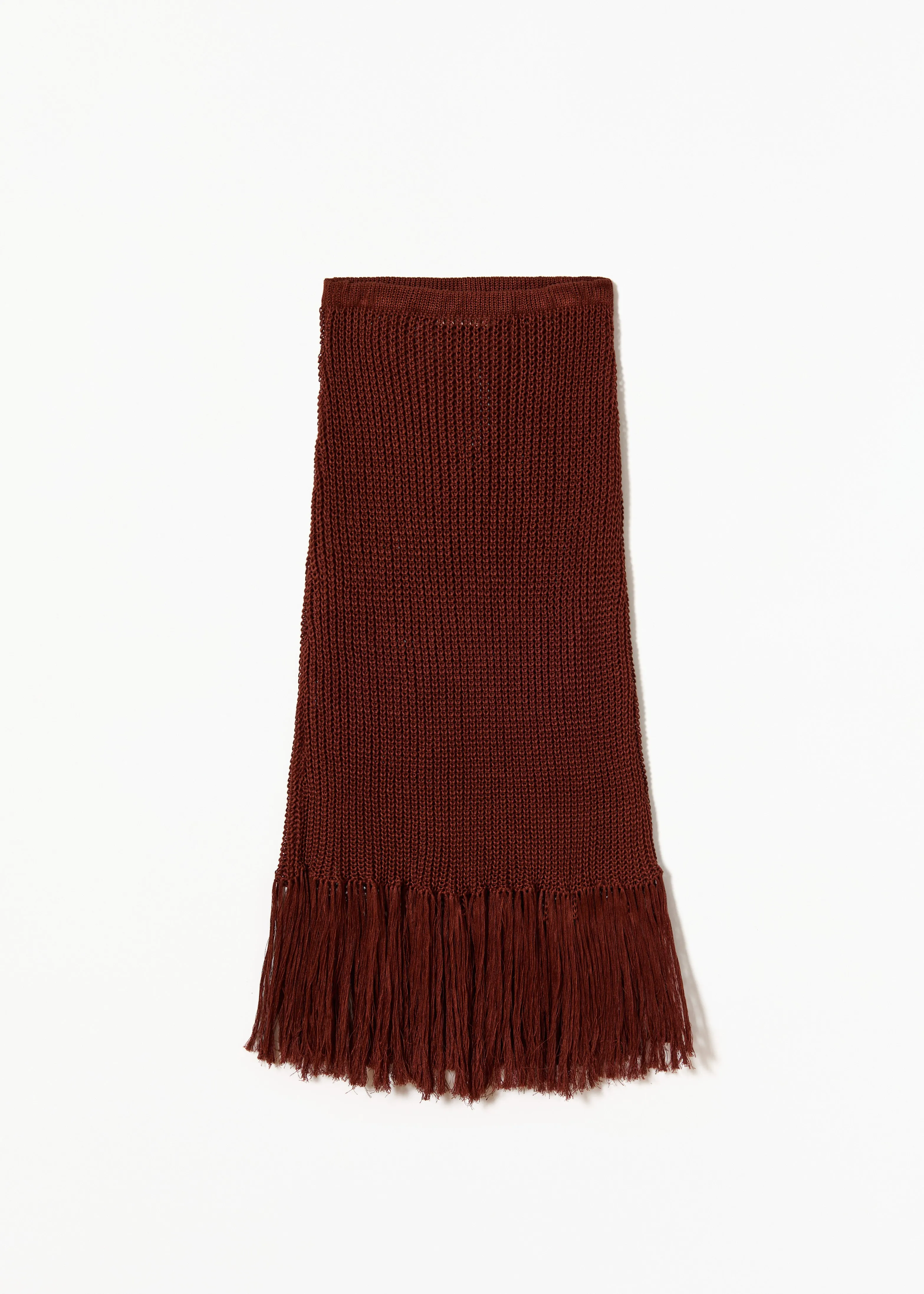 MAXI LINEN SKIRT WITH FRINGES sold by Plan C