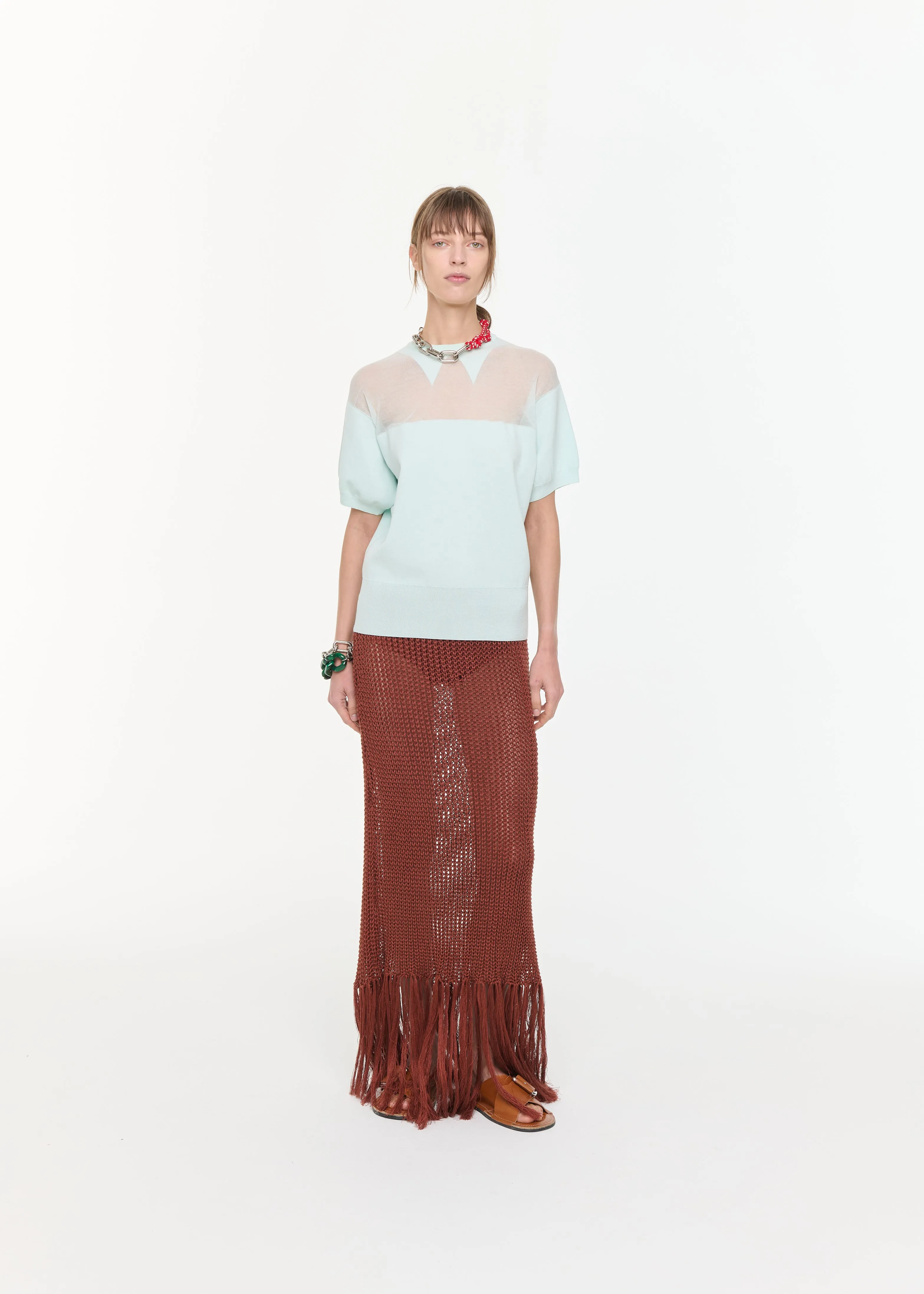 MAXI LINEN SKIRT WITH FRINGES sold by Plan C product image thumbnail 2
